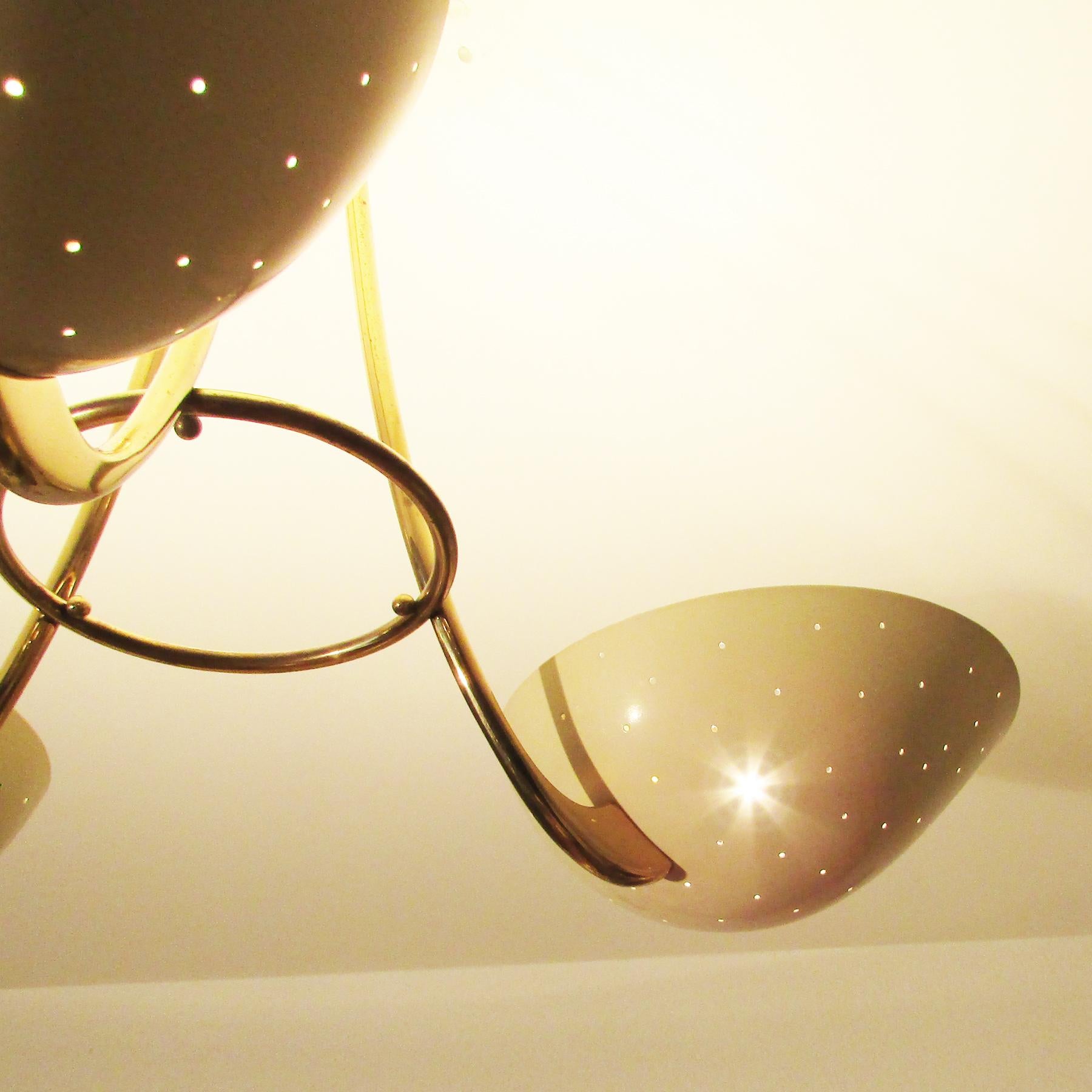 Mid-Century Modern 1950 Brass BAG Turgi Pendant Lamp, Switzerland In Good Condition In Le Grand-Saconnex, CH