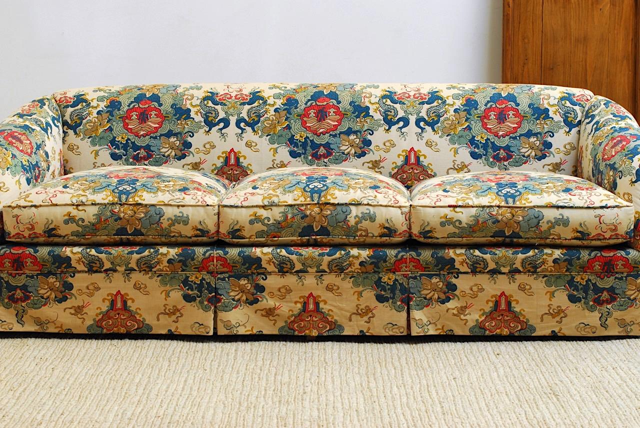 American Midcentury Baker English Chinoiserie Style Sofa