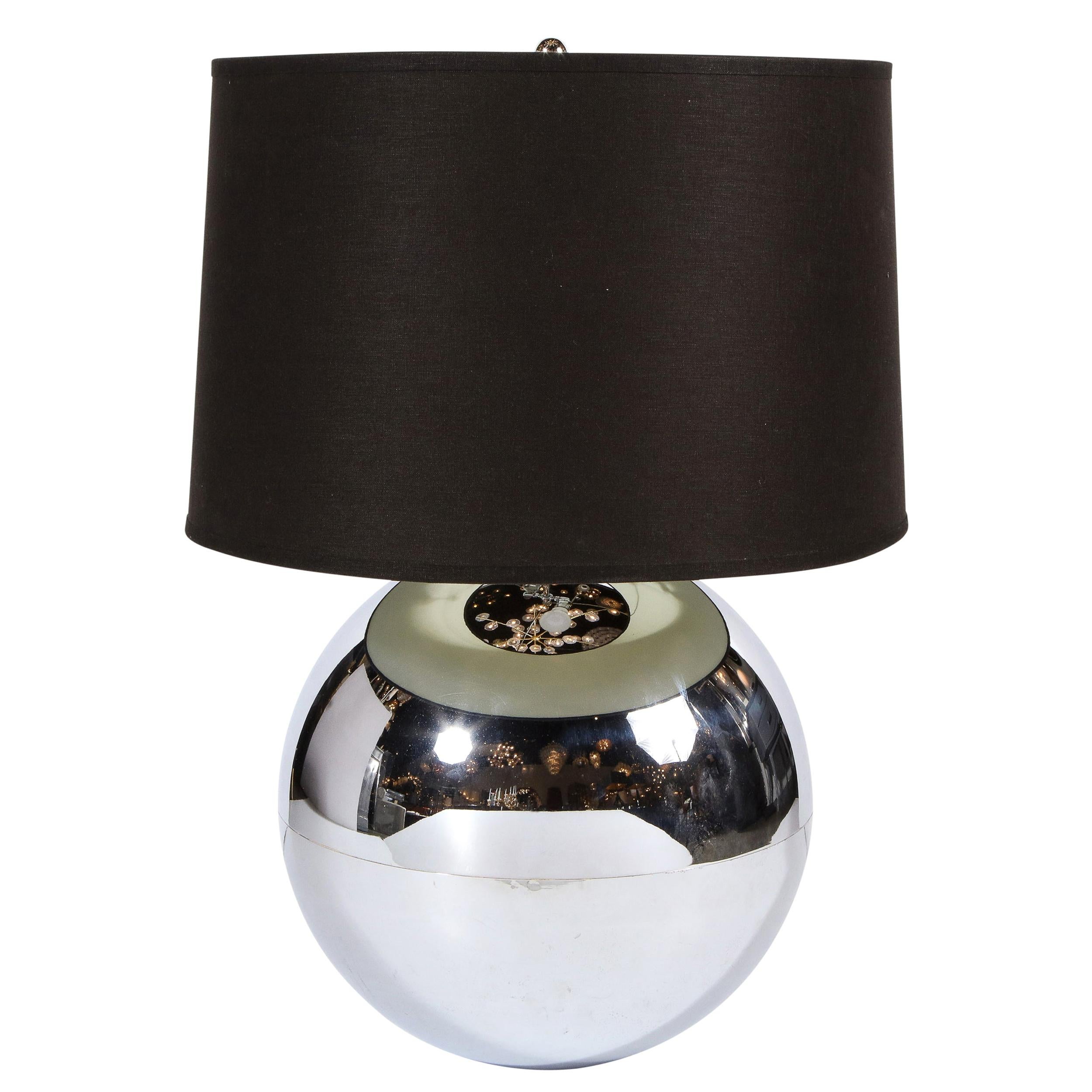 Midcentury "Ball" Table Lamp in Chrome Documented by Karl Springer