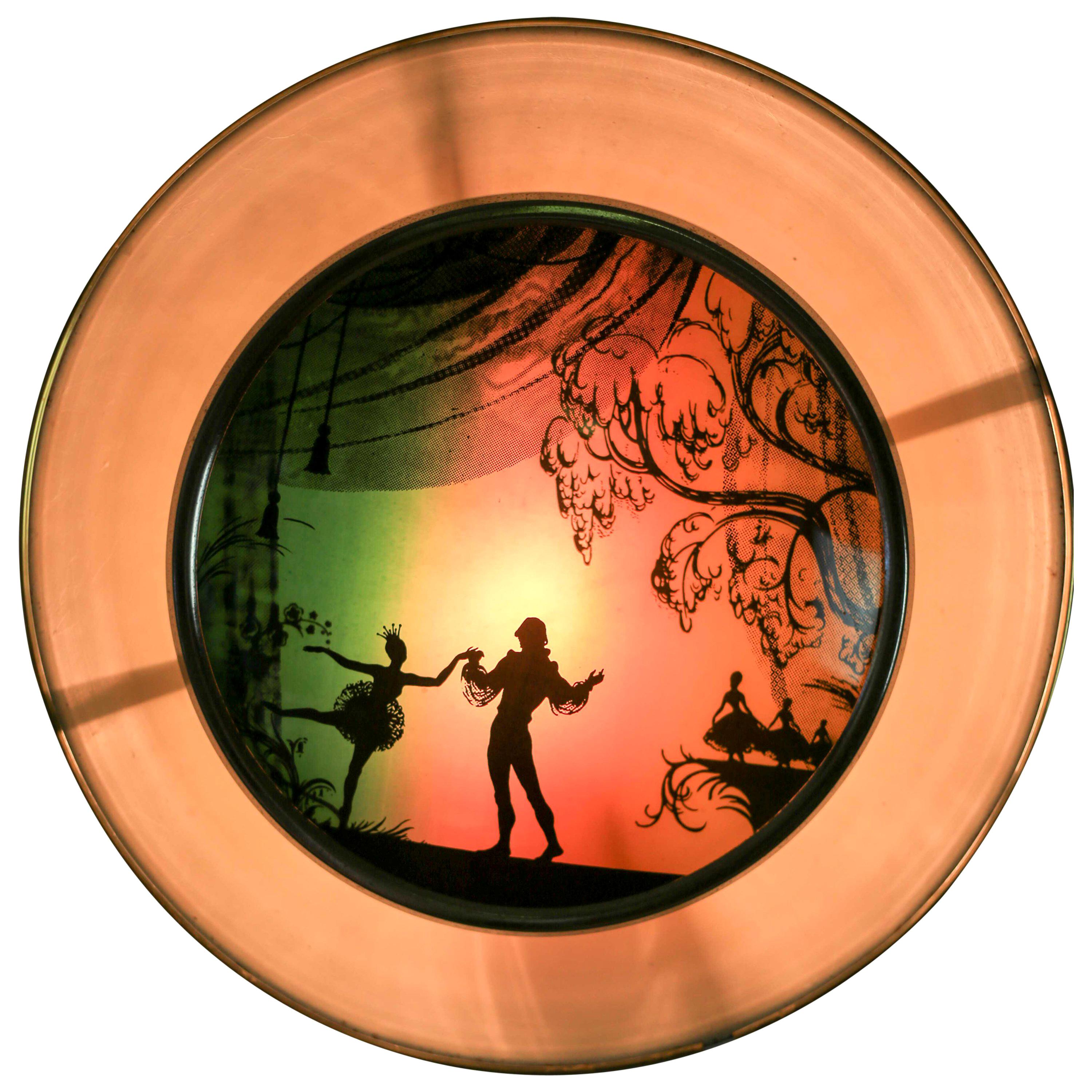 Midcentury Ballet Dancers Silhouette Wall Lamp in Stock For Sale