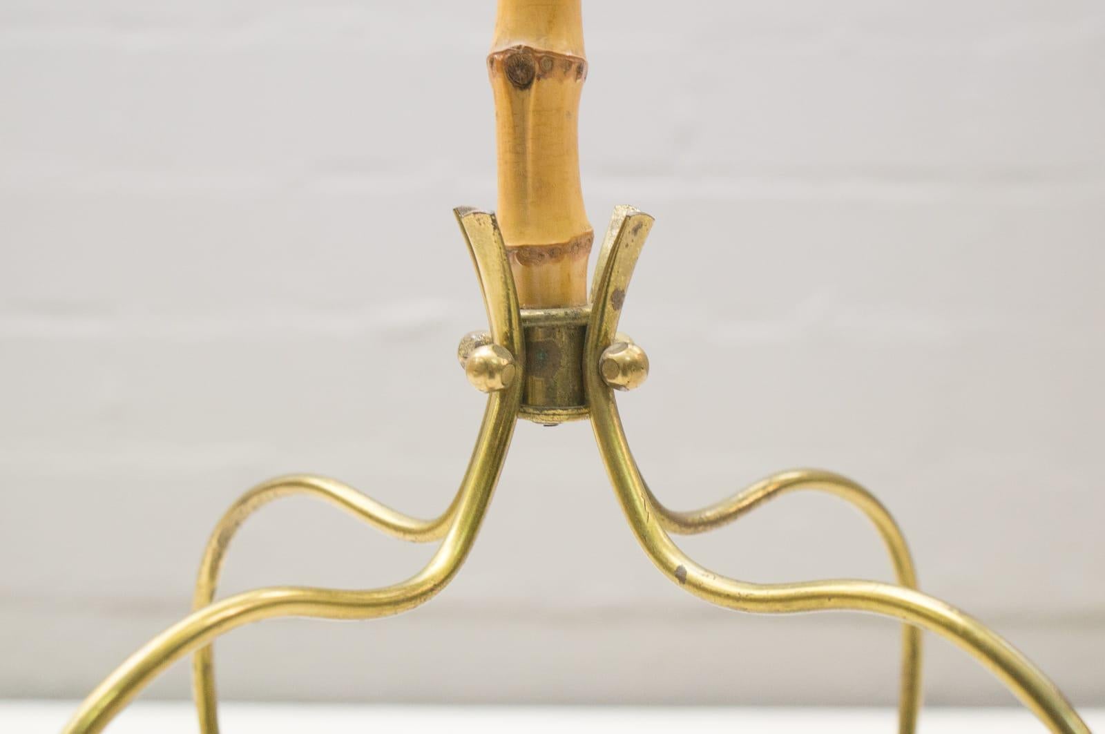 Mid-20th Century Midcentury Bamboo and Brass Umbrella Stand, 1960s