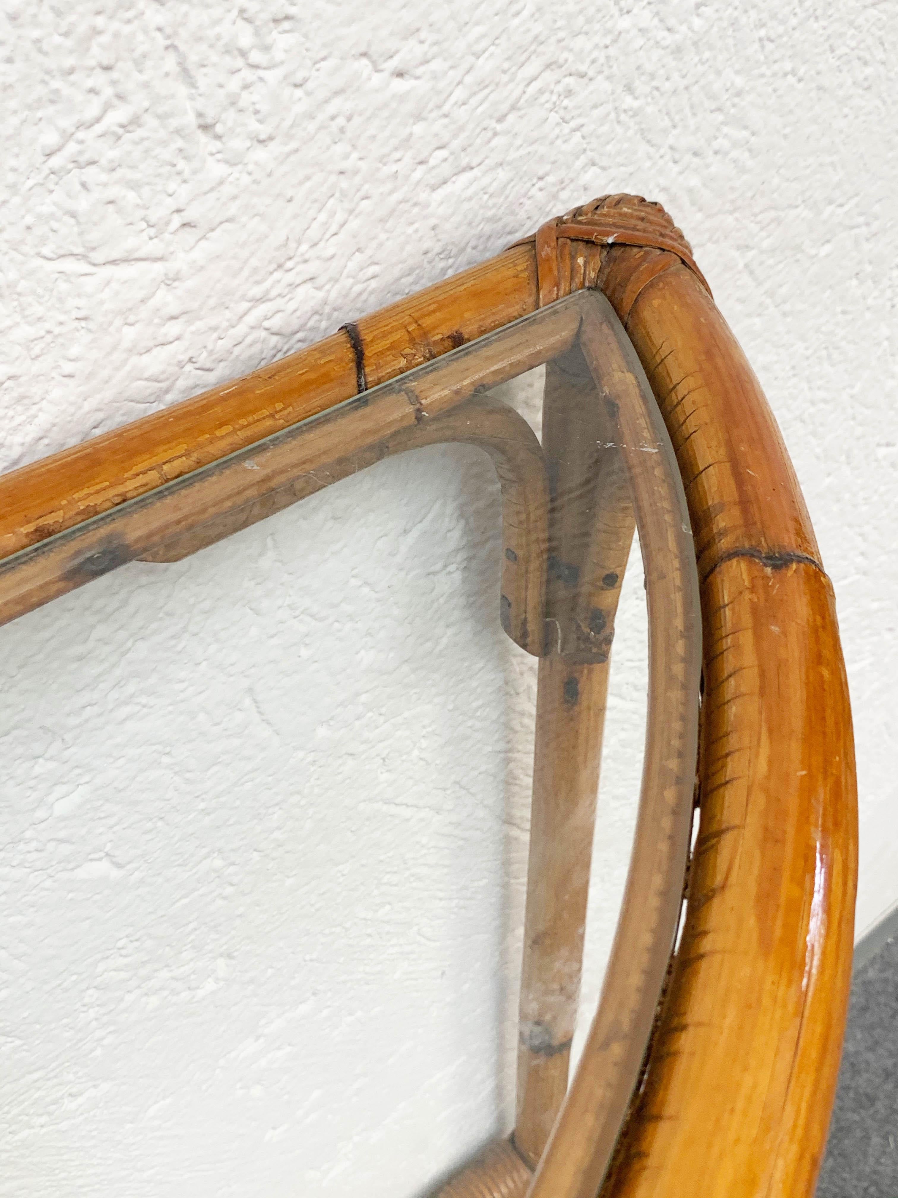 Midcentury Bamboo and Rattan Arched Console in the Style of Albini, 1970s 7