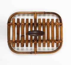 Porte-manteaux en bambou et rotin du milieu du siècle dernier par Olaf von Bohr, Italie, années 1960
