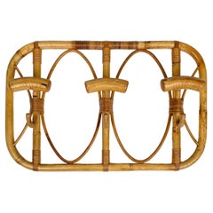 Midcentury Bamboo and Rattan Coat Rack, Italy 1960s