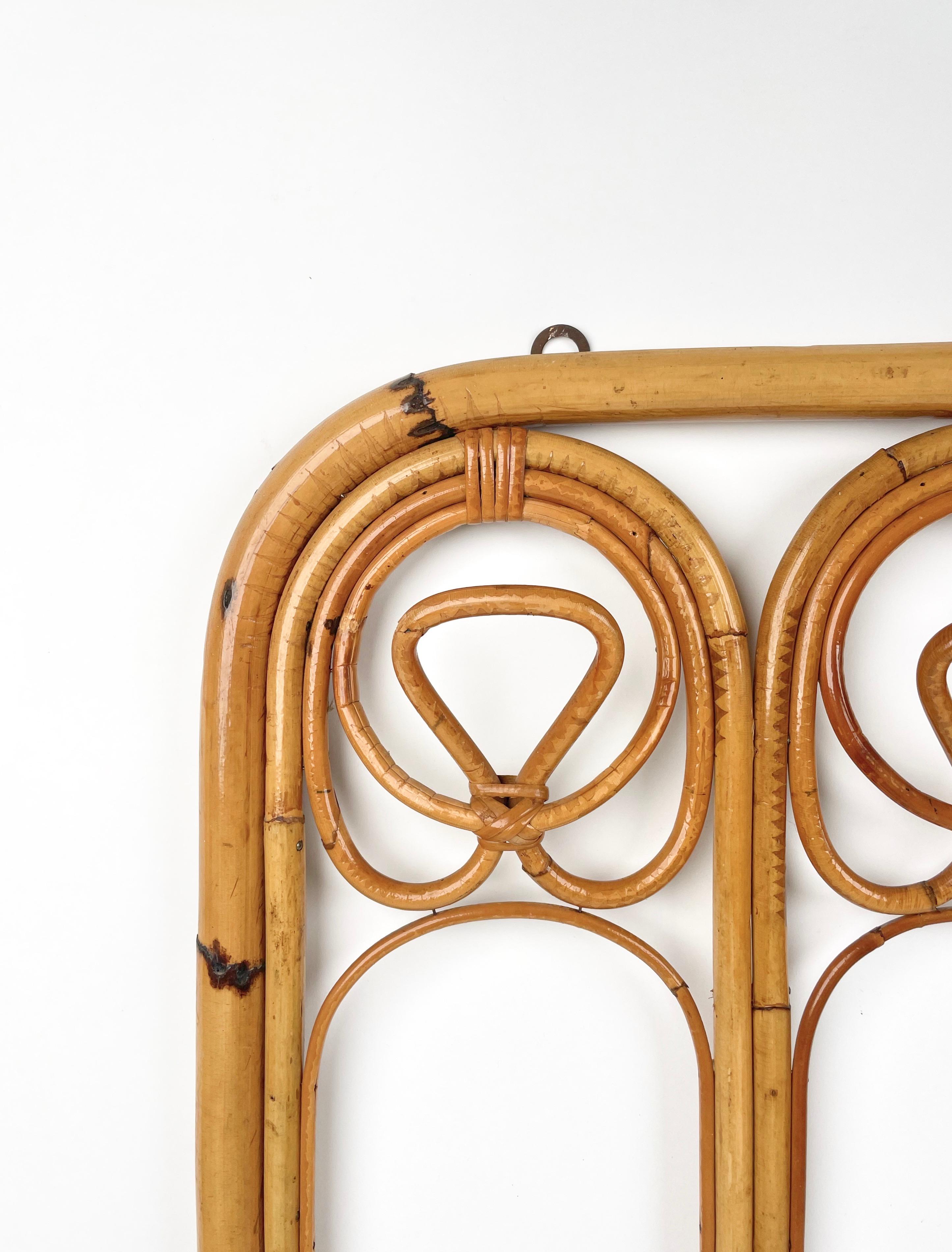 Mid-Century Bamboo and Rattan Coat Rack Stand, Italy, 1960s 7