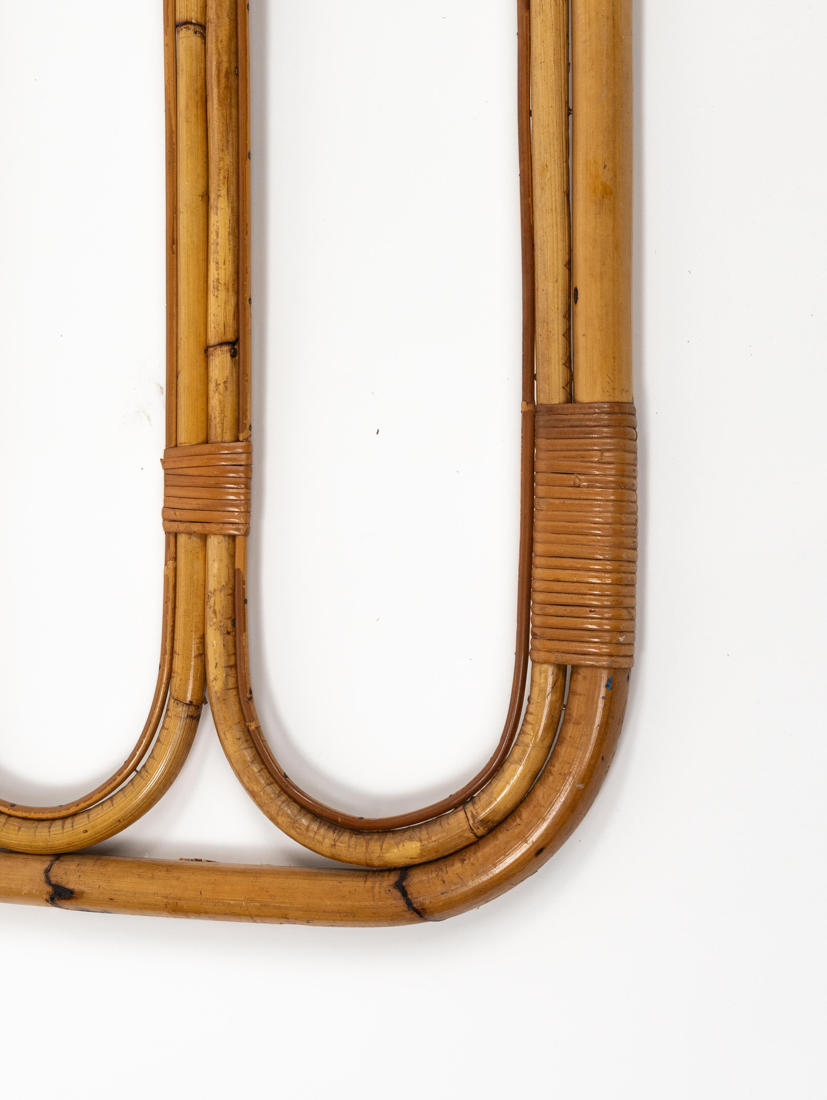 Midcentury Bamboo and Rattan Coat Rack Stand, Italy 1960s For Sale 7