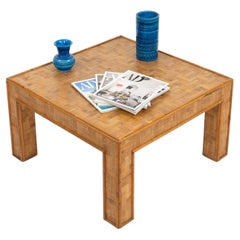 Midcentury Bamboo and Rattan Coffee Table Vivai Del Sud Style, Italy 1970s