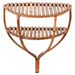 Vintage Midcentury Bamboo and Rattan Console Table, Olaf Von Bohr, Italy, 1960s