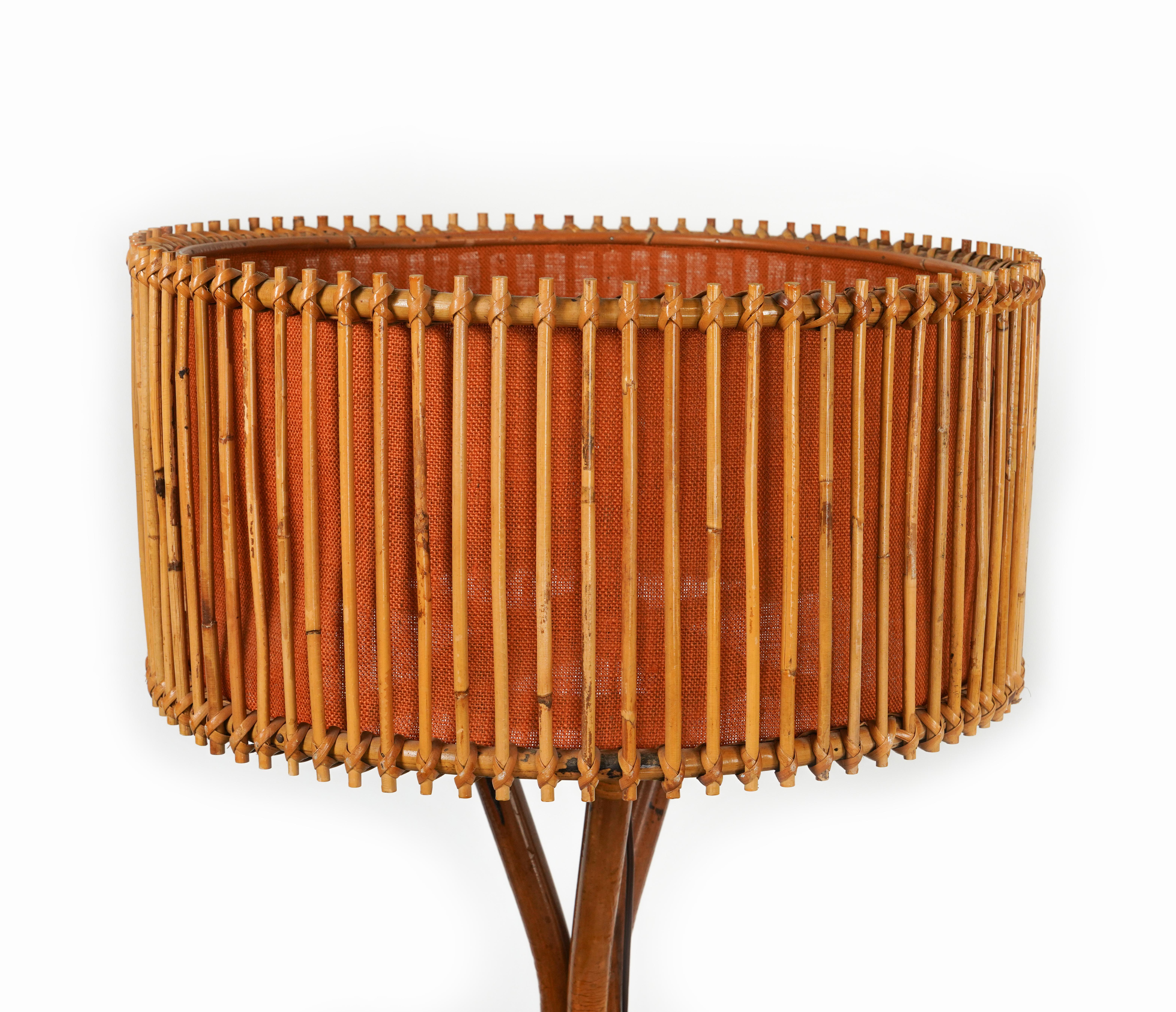 Stehlampe aus Bambus und Rattan aus der Mitte des Jahrhunderts im Franco Albini-Stil, Italien 1960er Jahre im Angebot 4