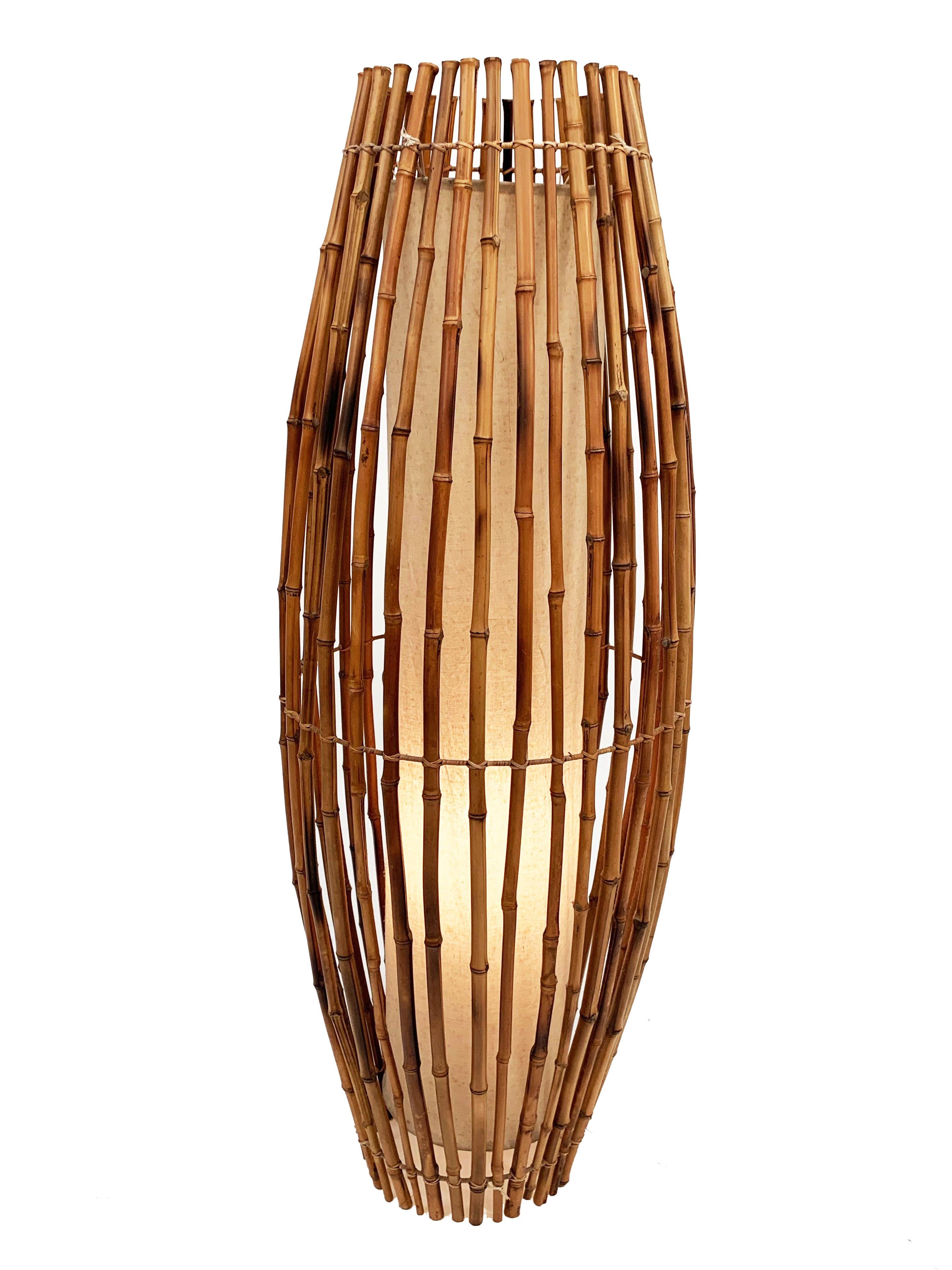 bamboo wicker floor lamp