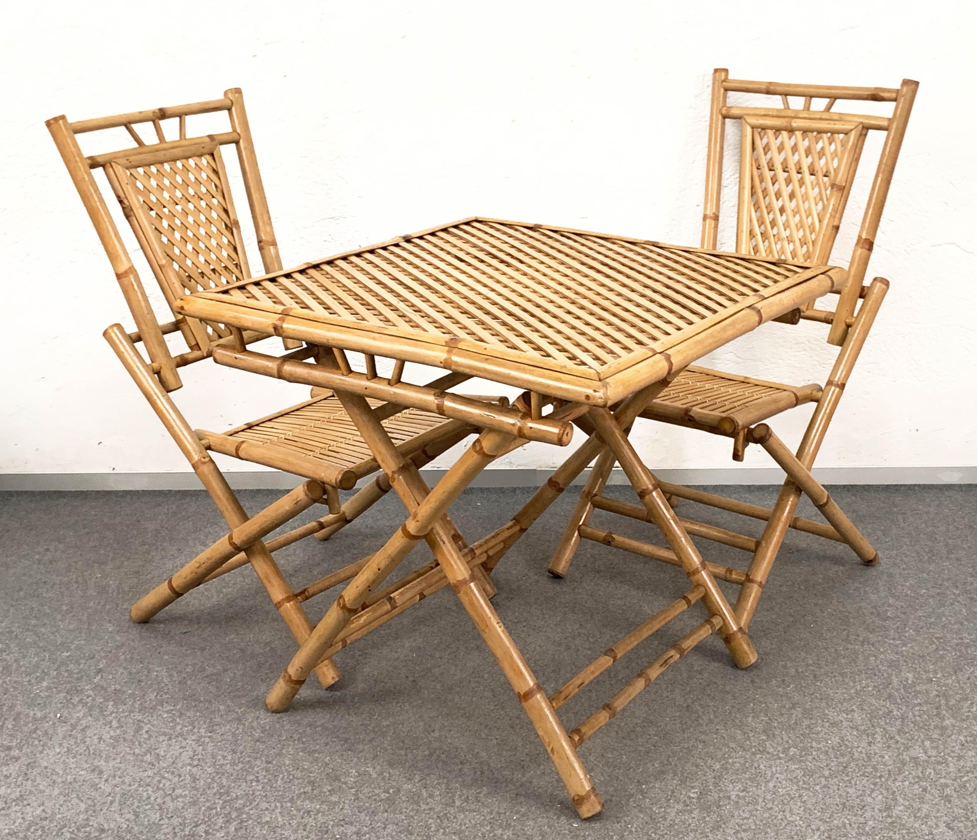 bamboo table and chair set