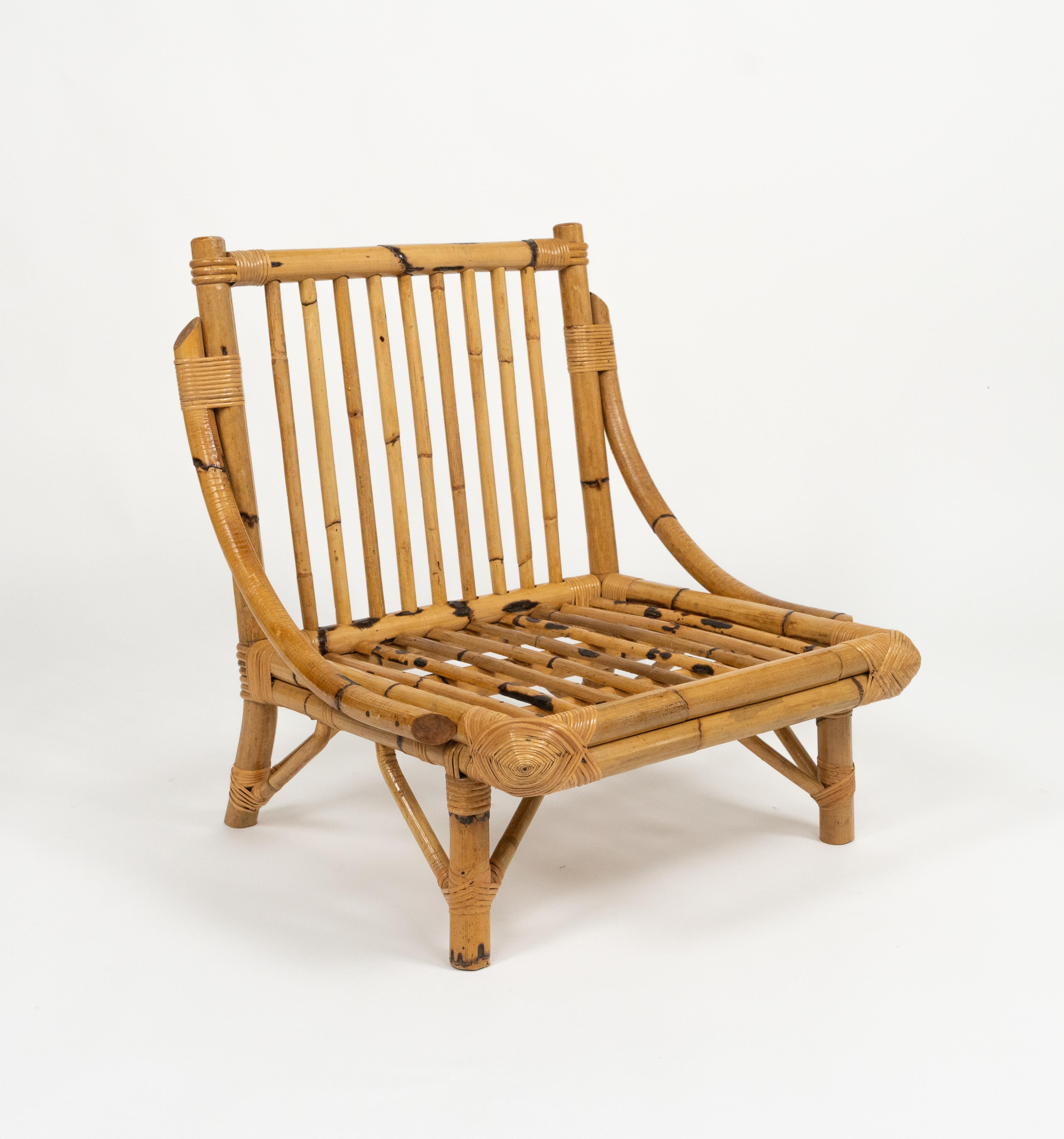 Coppia di poltrone in bambù e rattan del Medioevo in stile Vivai del Sud, Italia anni '70 in vendita 6