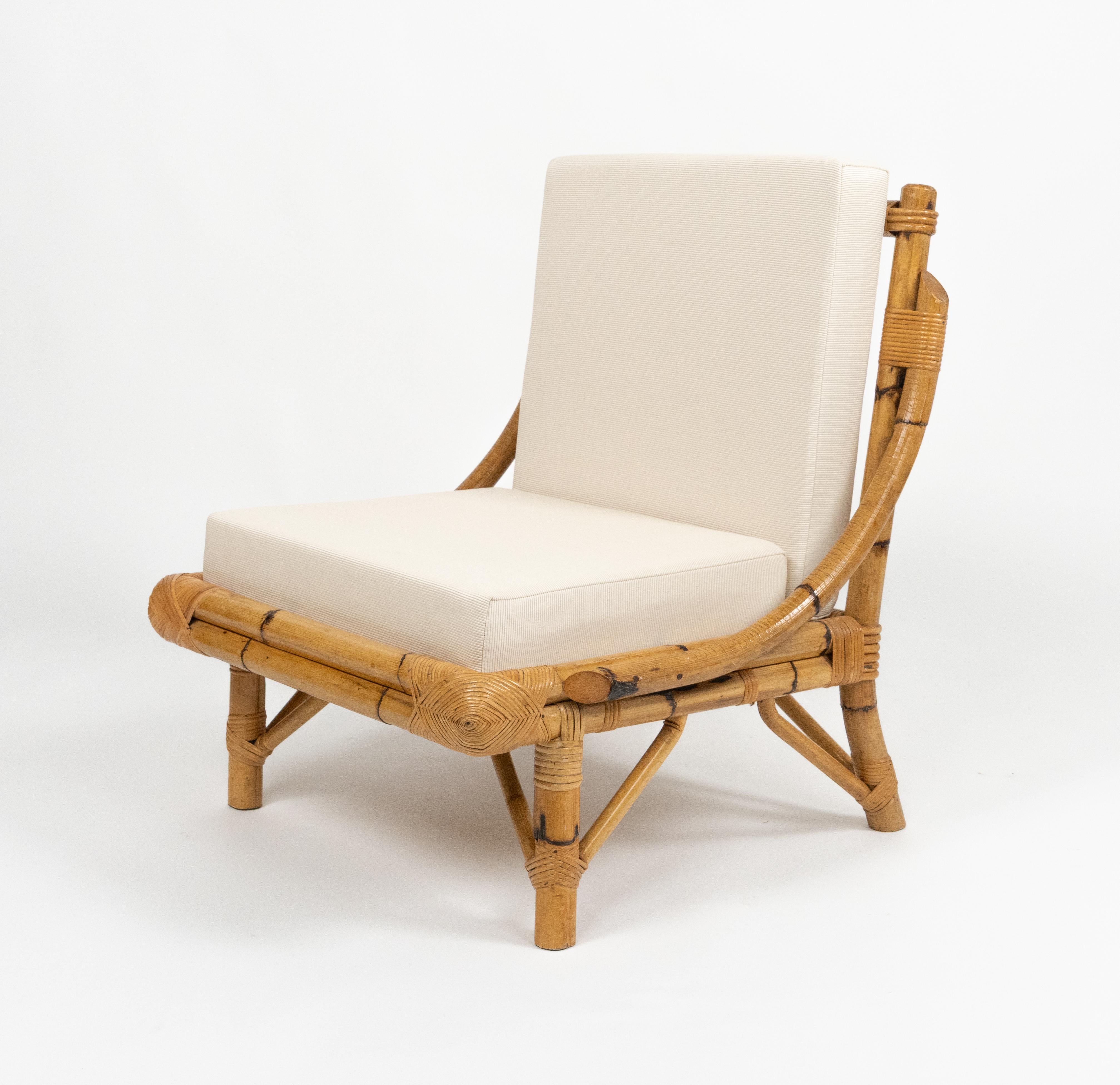 Coppia di poltrone in bambù e rattan del Medioevo in stile Vivai del Sud, Italia anni '70 in vendita 8