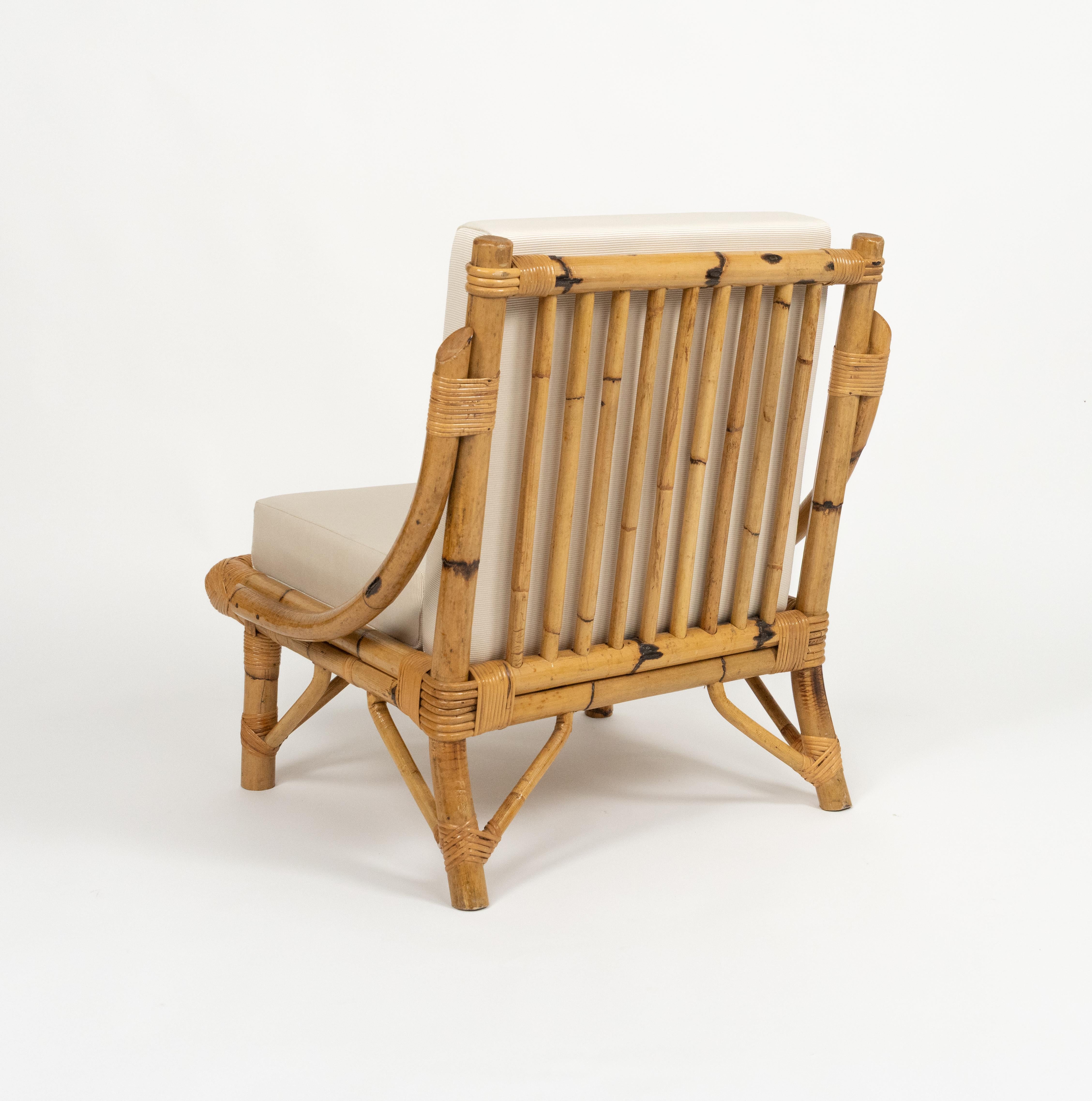 Coppia di poltrone in bambù e rattan del Medioevo in stile Vivai del Sud, Italia anni '70 in vendita 2