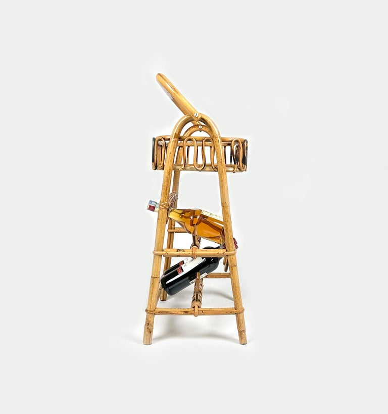 Bartisch aus Bambus und Rattan mit Flaschenhalter aus der Mitte des  Jahrhunderts, Italien, 1960er Jahre im Angebot bei 1stDibs Deutschland | bartisch  bambus