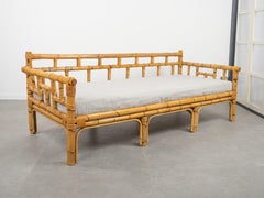 Midcentury Bamboo and Rattan Three-Seat Sofa by Vivai Del Sud, Italy 1970s