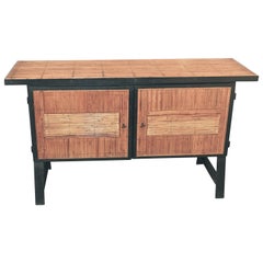 Midcentury Bamboo and Steel Cabinet, France