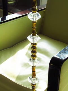 Midcentury Bamboo Brass Floor Lamp Maison Bagues, France, 1950s