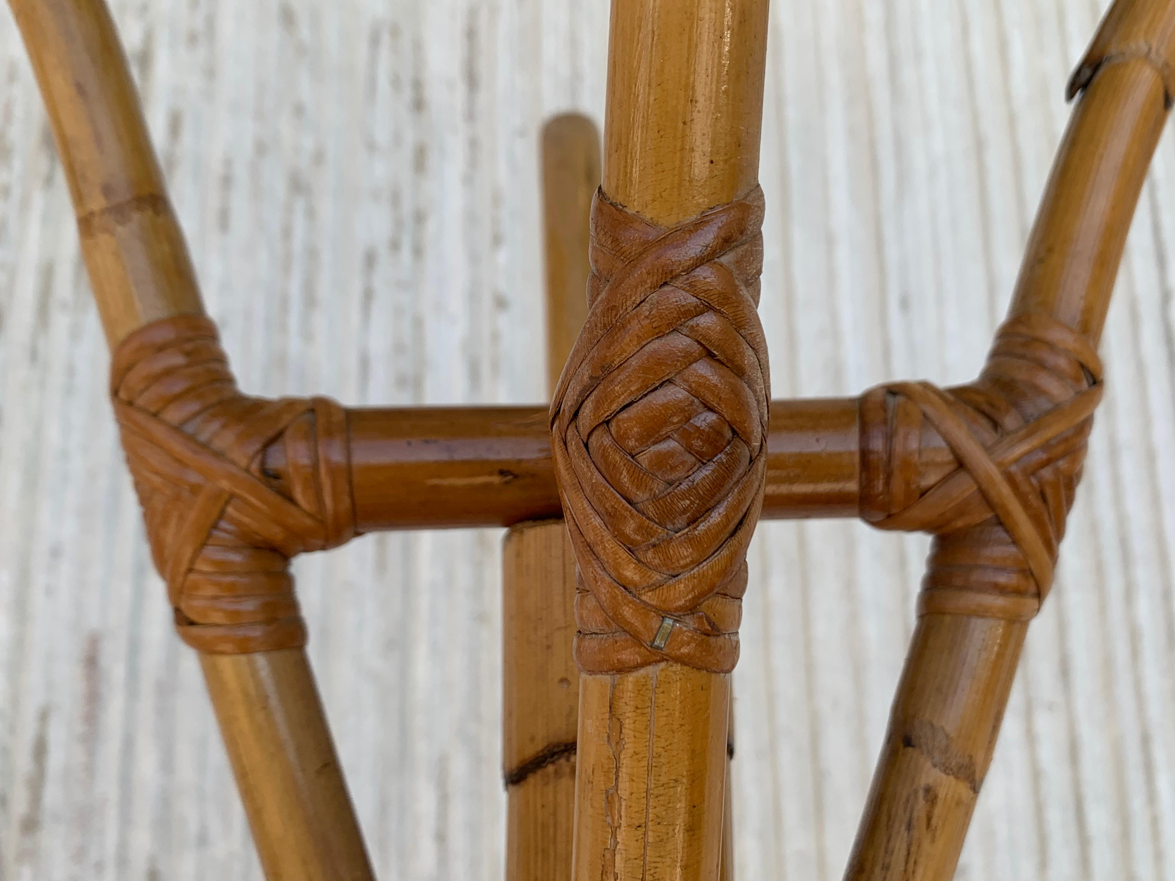 20th Century Midcentury Bamboo Coat Rack or Stand with Four Hangers