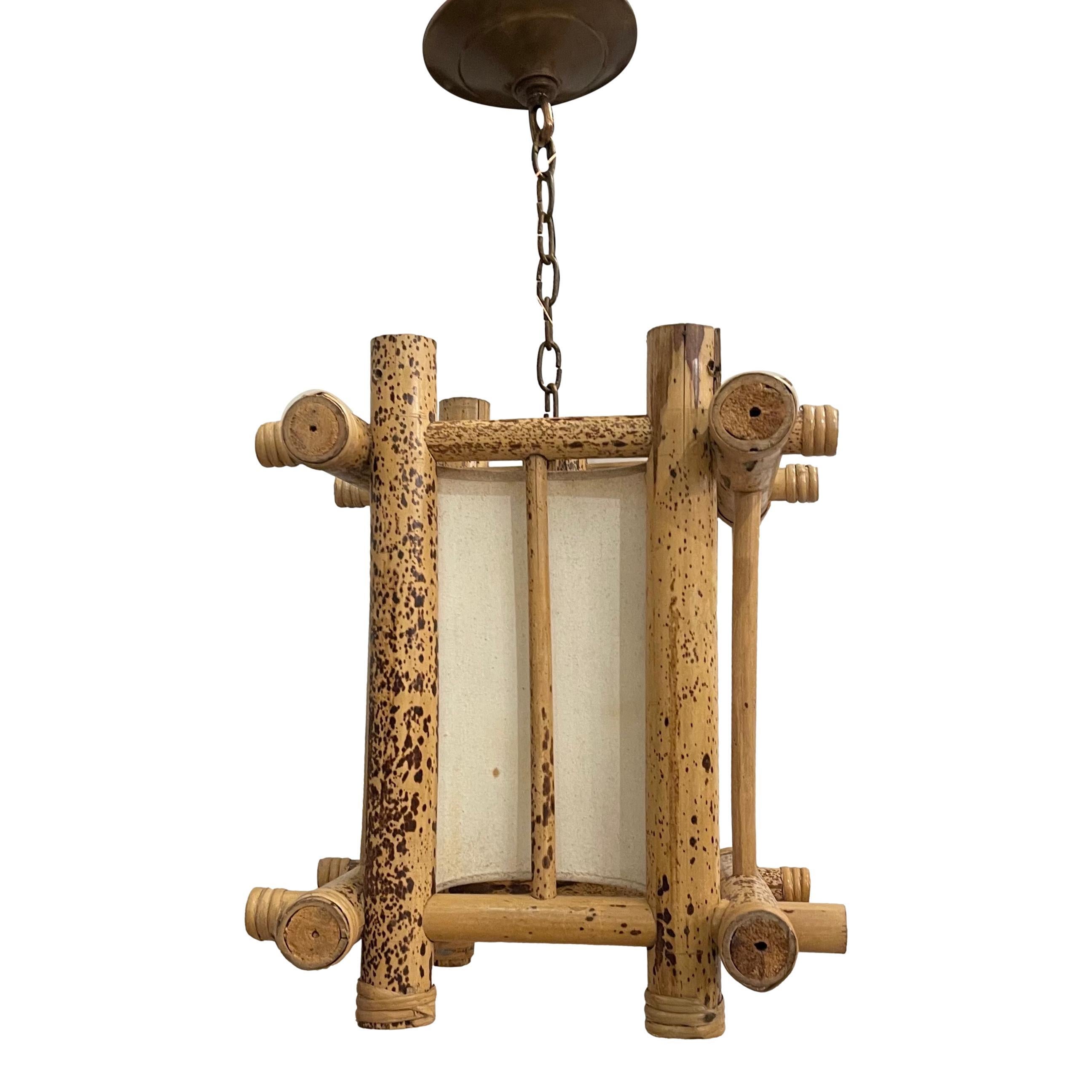 Midcentury Bamboo Lantern In Good Condition For Sale In New York, NY