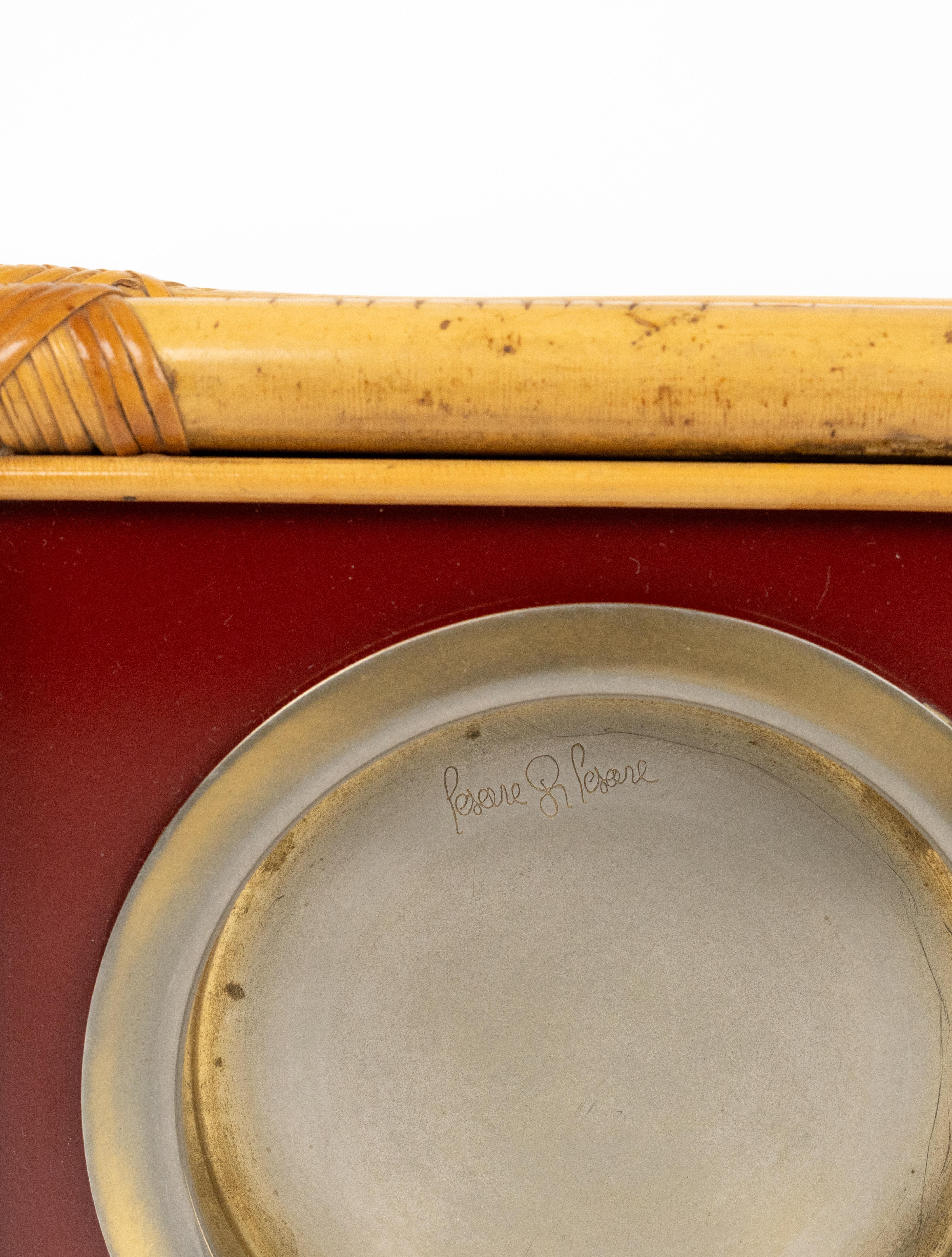Aschenbecher aus Bambus, Rattan und Bakelit von Cesare Di Cesare, Italien, Mitte des 19. im Angebot 8