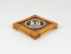 Posacenere in bambù, rattan e bachelite del Medioevo di Cesare Di Cesar, Italia anni '70