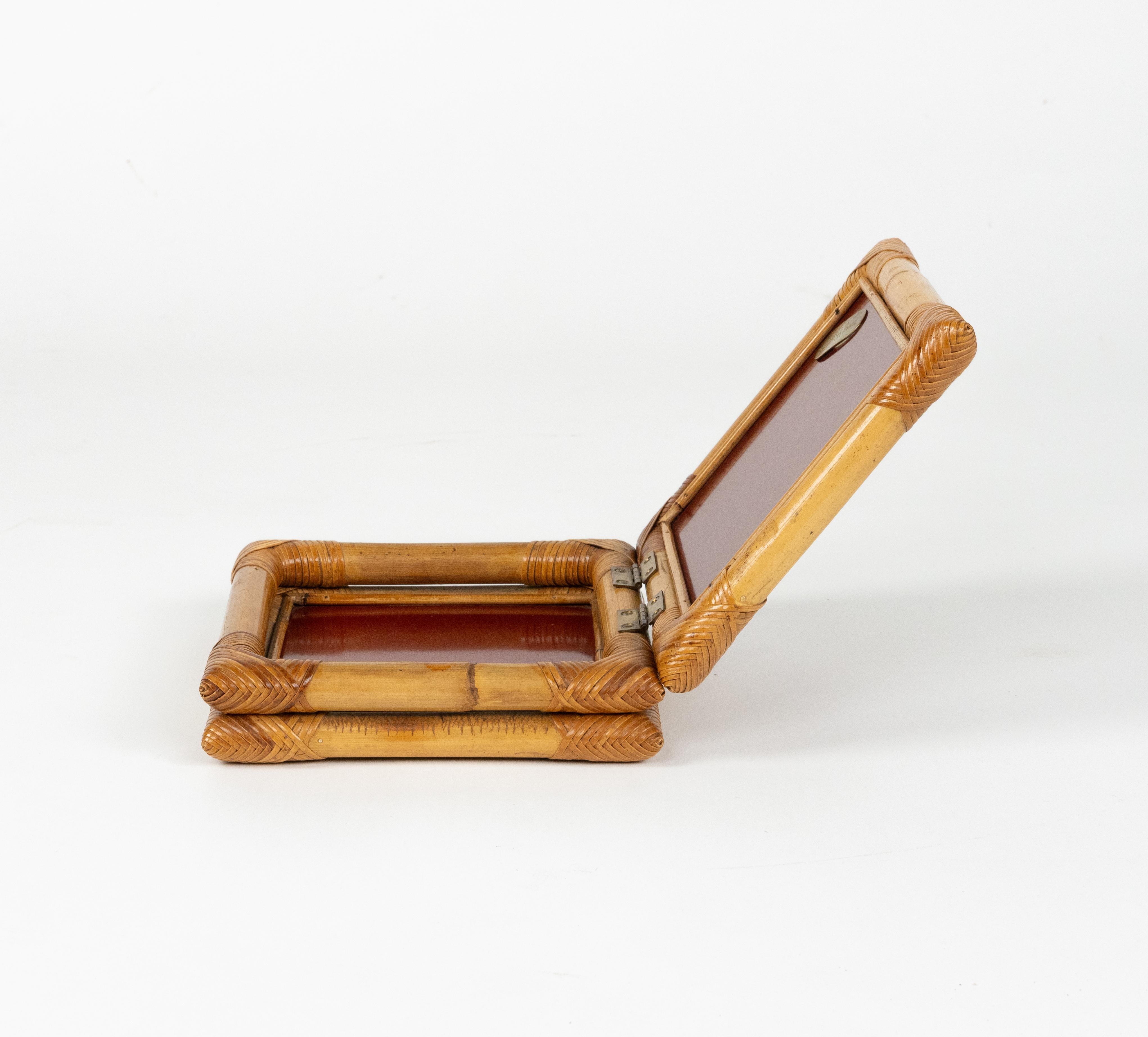 Kasten aus Bambus, Rattan und Bakelit von Cesare Di Cesare, Italien 1970er Jahre im Angebot 4