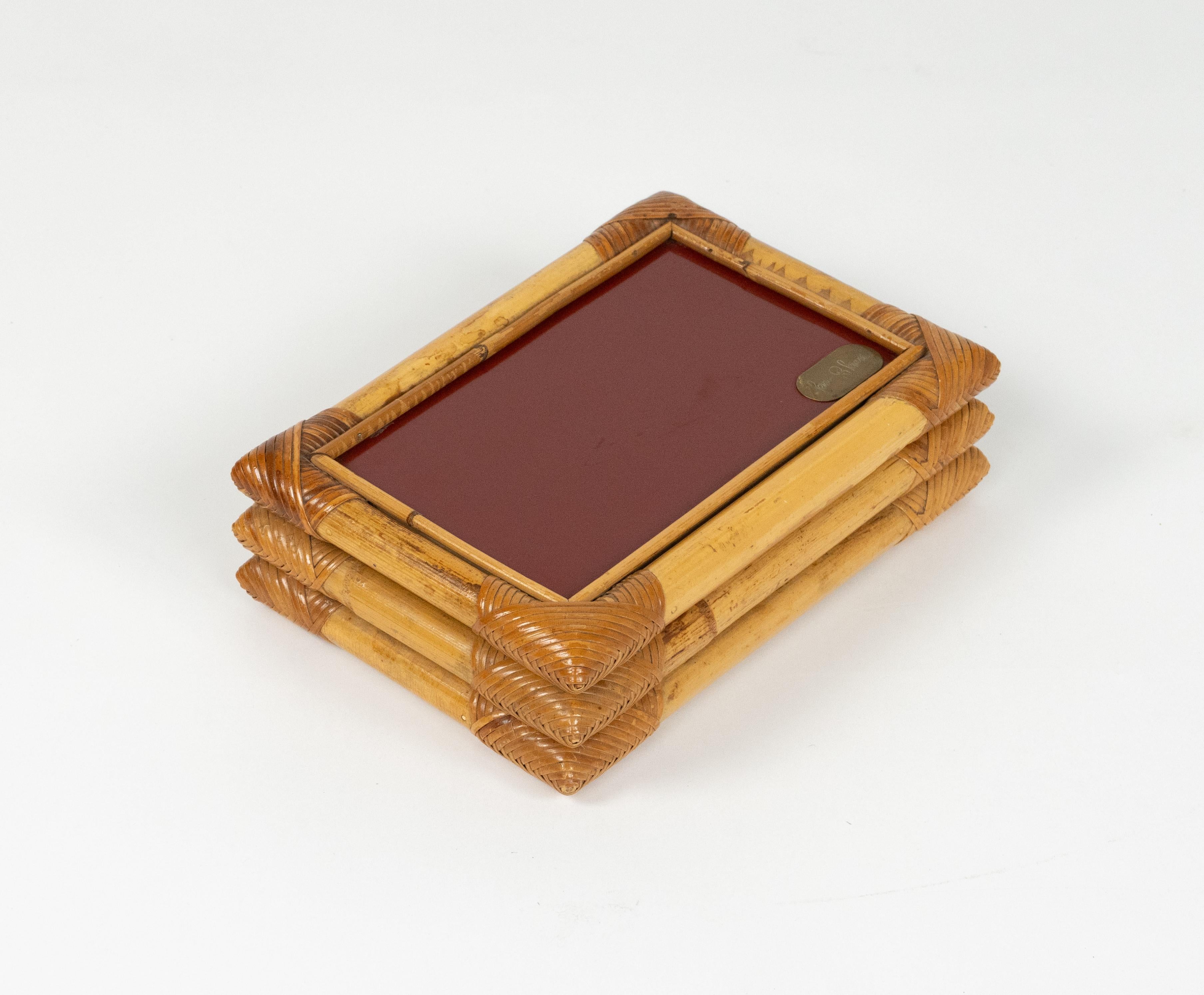 Kasten aus Bambus, Rattan und Bakelit von Cesare Di Cesare, Italien 1970er Jahre im Angebot 9
