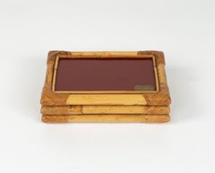 Boîte en bambou, rotin et bakélite du milieu du siècle par Cesare Di Cesare, Italie, années 1970