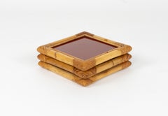 Midcentury Bamboo, Rattan and Bakelite Box by Cesare Di Cesare, Italy 1970s