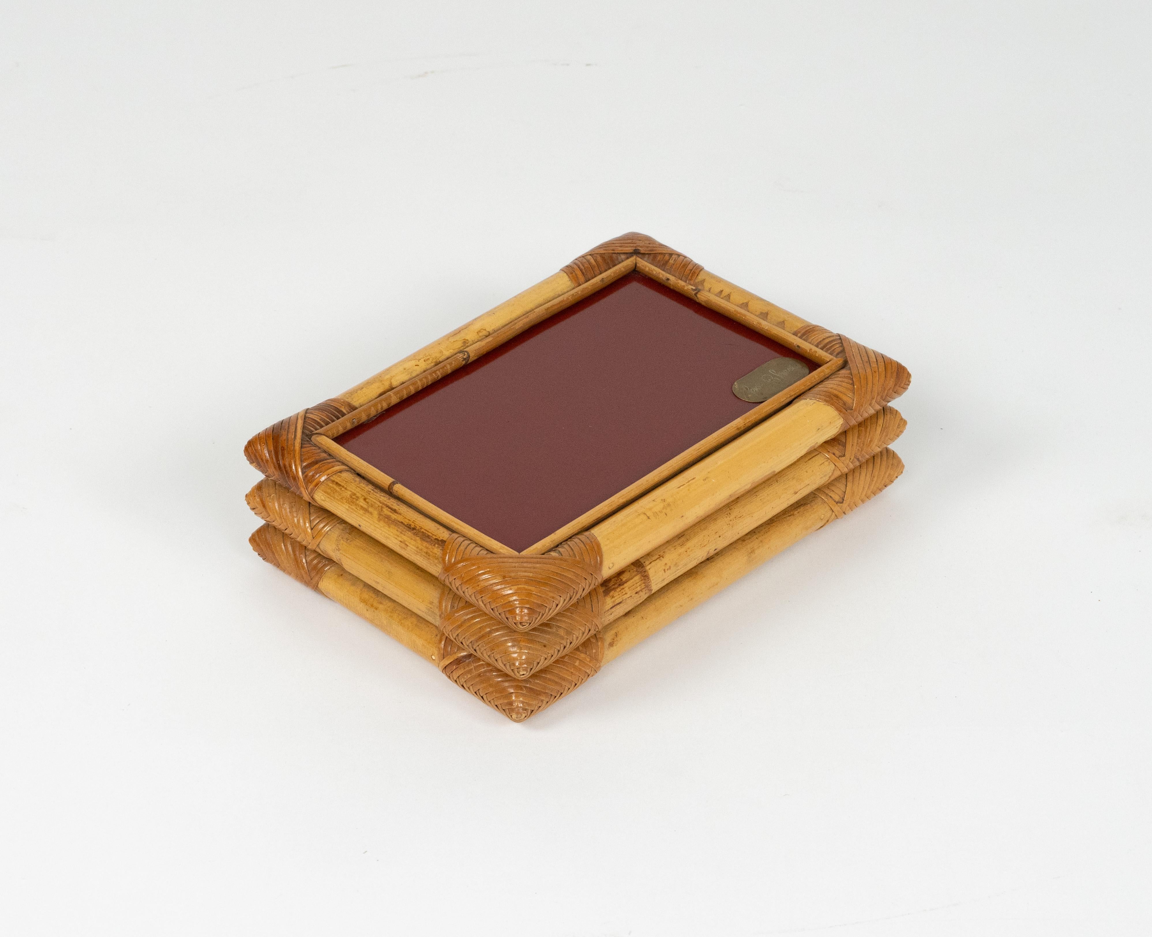 Kasten aus Bambus, Rattan und Bakelit von Cesare Di Cesare, Italien 1970er Jahre (Moderne der Mitte des Jahrhunderts) im Angebot