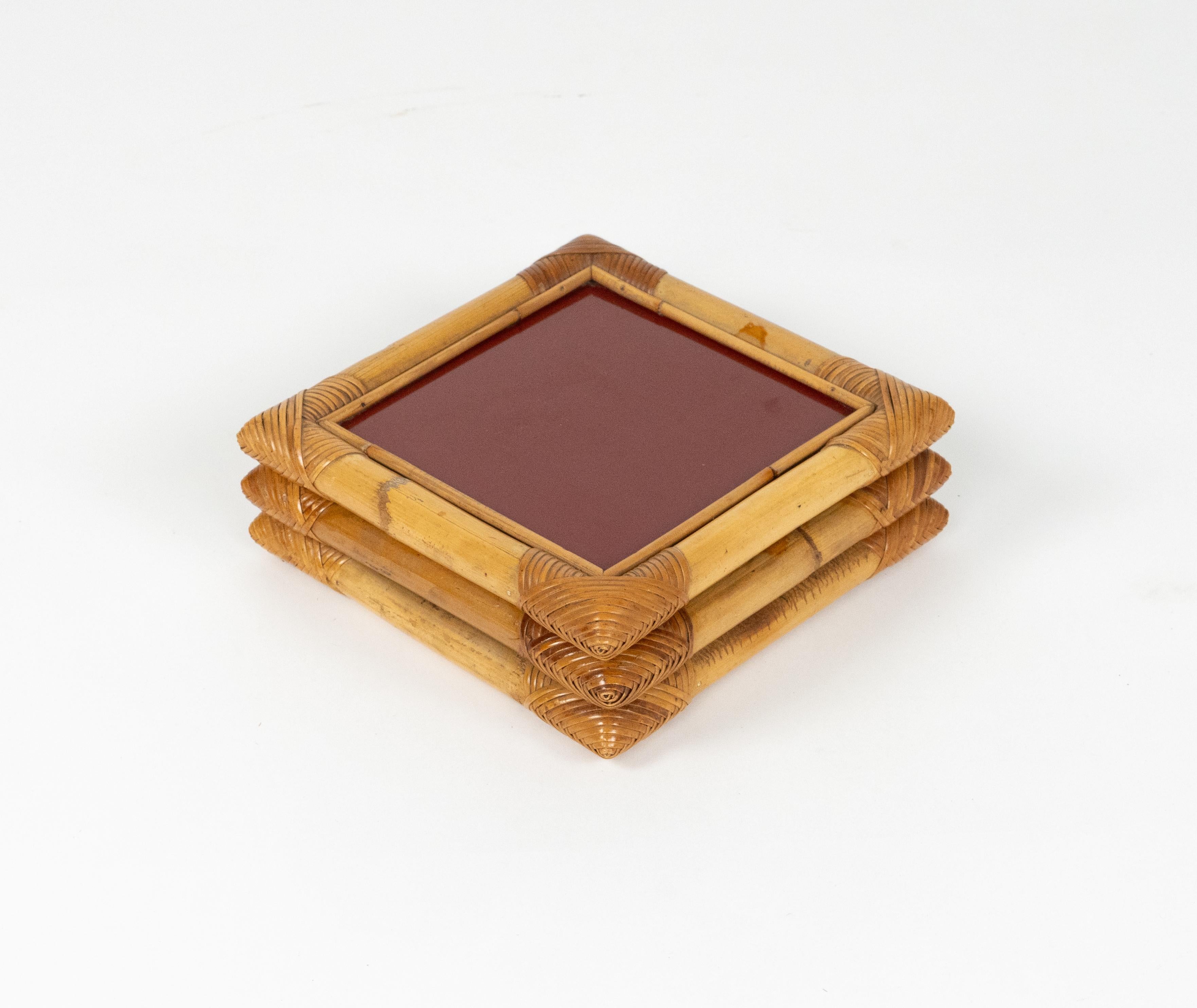 Kasten aus Bambus, Rattan und Bakelit von Cesare Di Cesare, Italien 1970er Jahre (Moderne der Mitte des Jahrhunderts) im Angebot