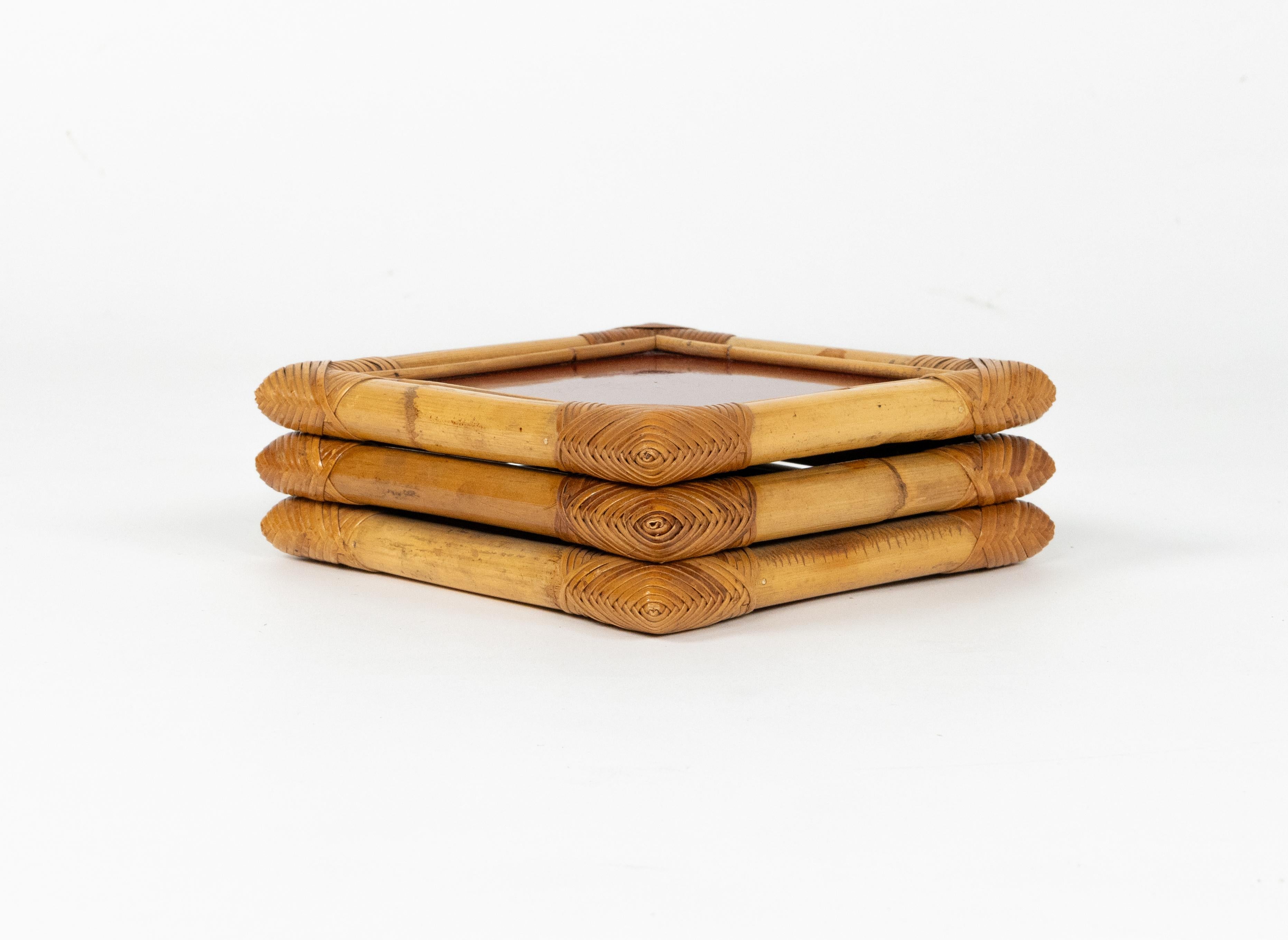 Kasten aus Bambus, Rattan und Bakelit von Cesare Di Cesare, Italien 1970er Jahre (Italienisch) im Angebot