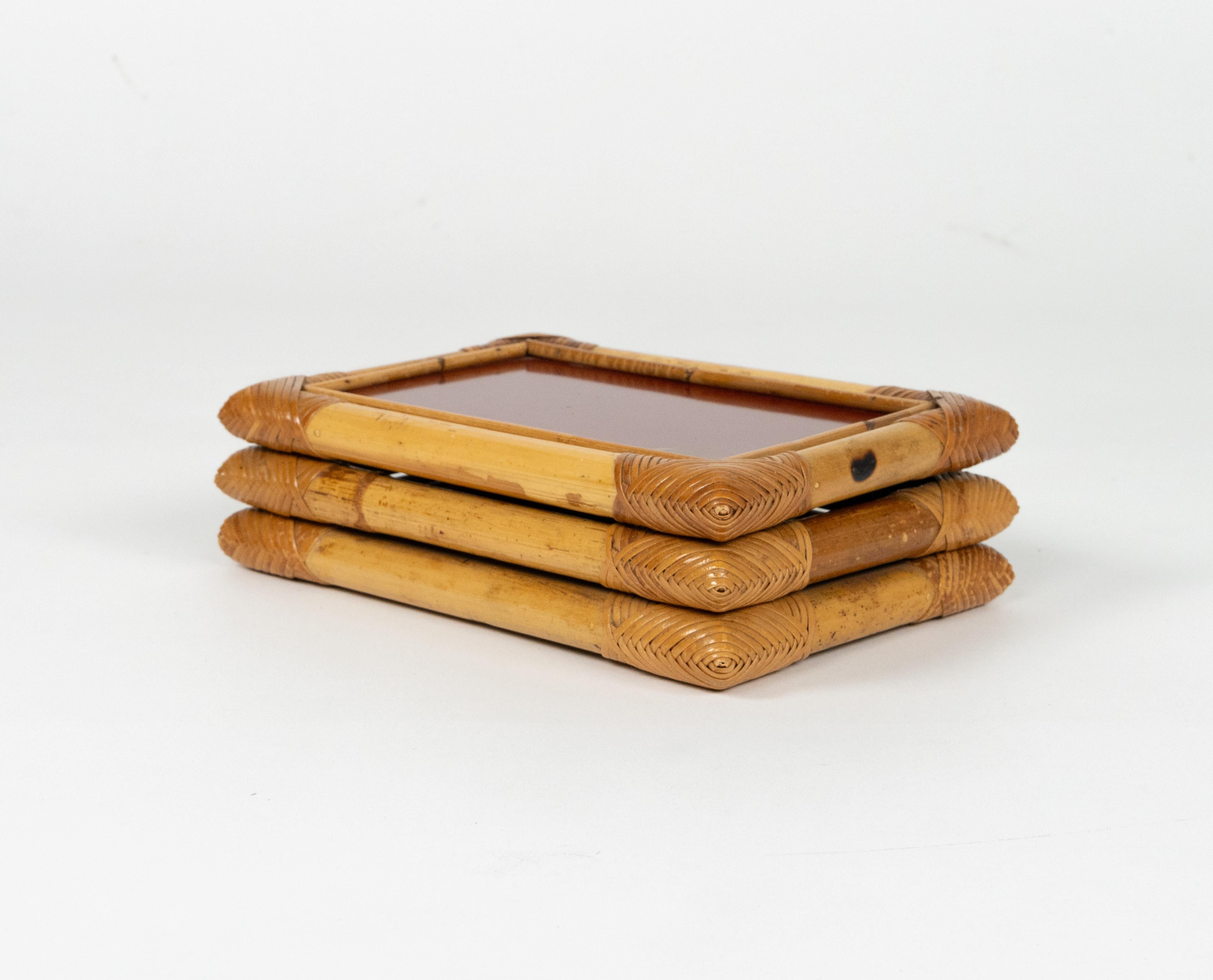 Kasten aus Bambus, Rattan und Bakelit von Cesare Di Cesare, Italien 1970er Jahre im Angebot 1