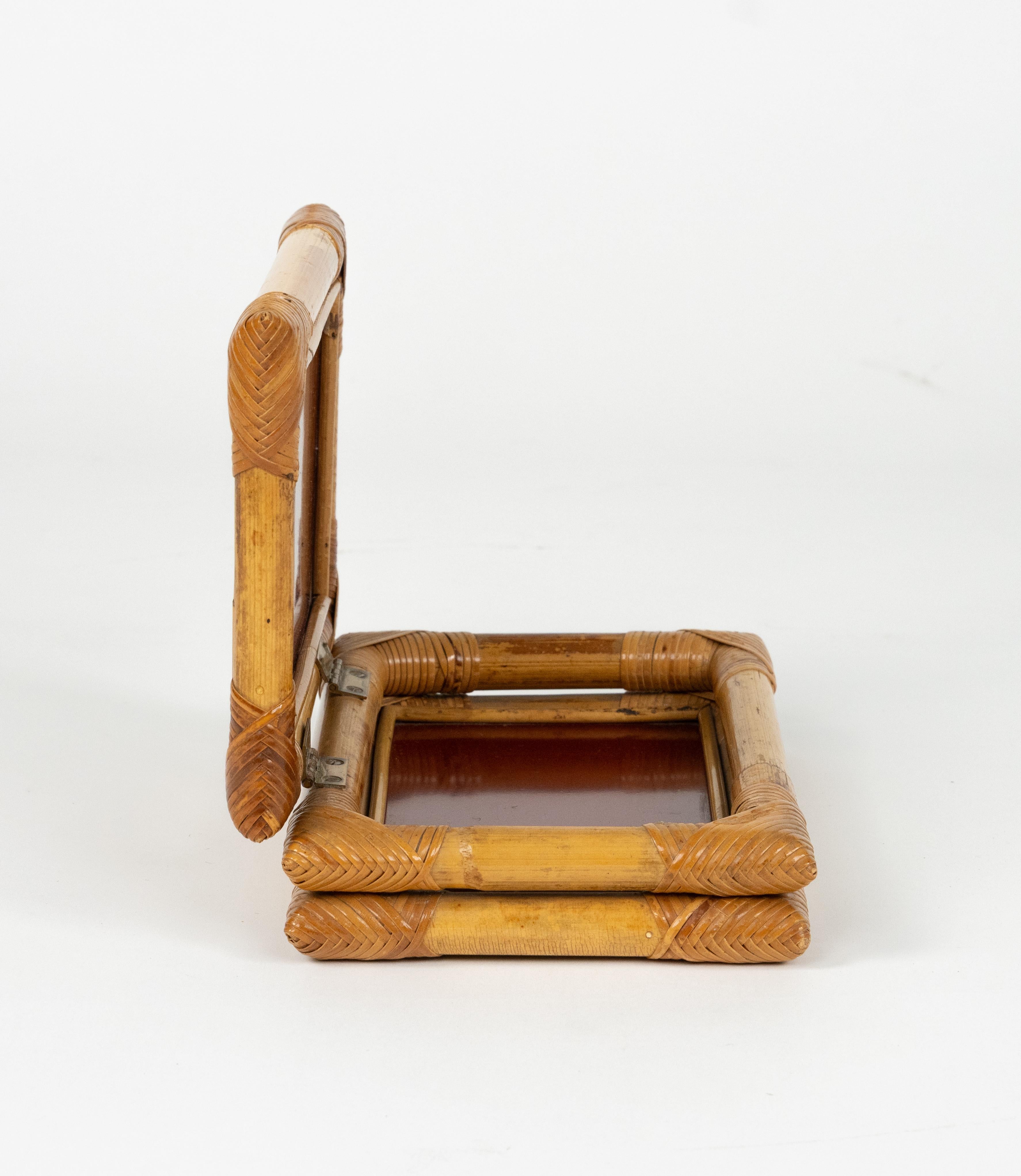 Kasten aus Bambus, Rattan und Bakelit von Cesare Di Cesare, Italien 1970er Jahre im Angebot 3