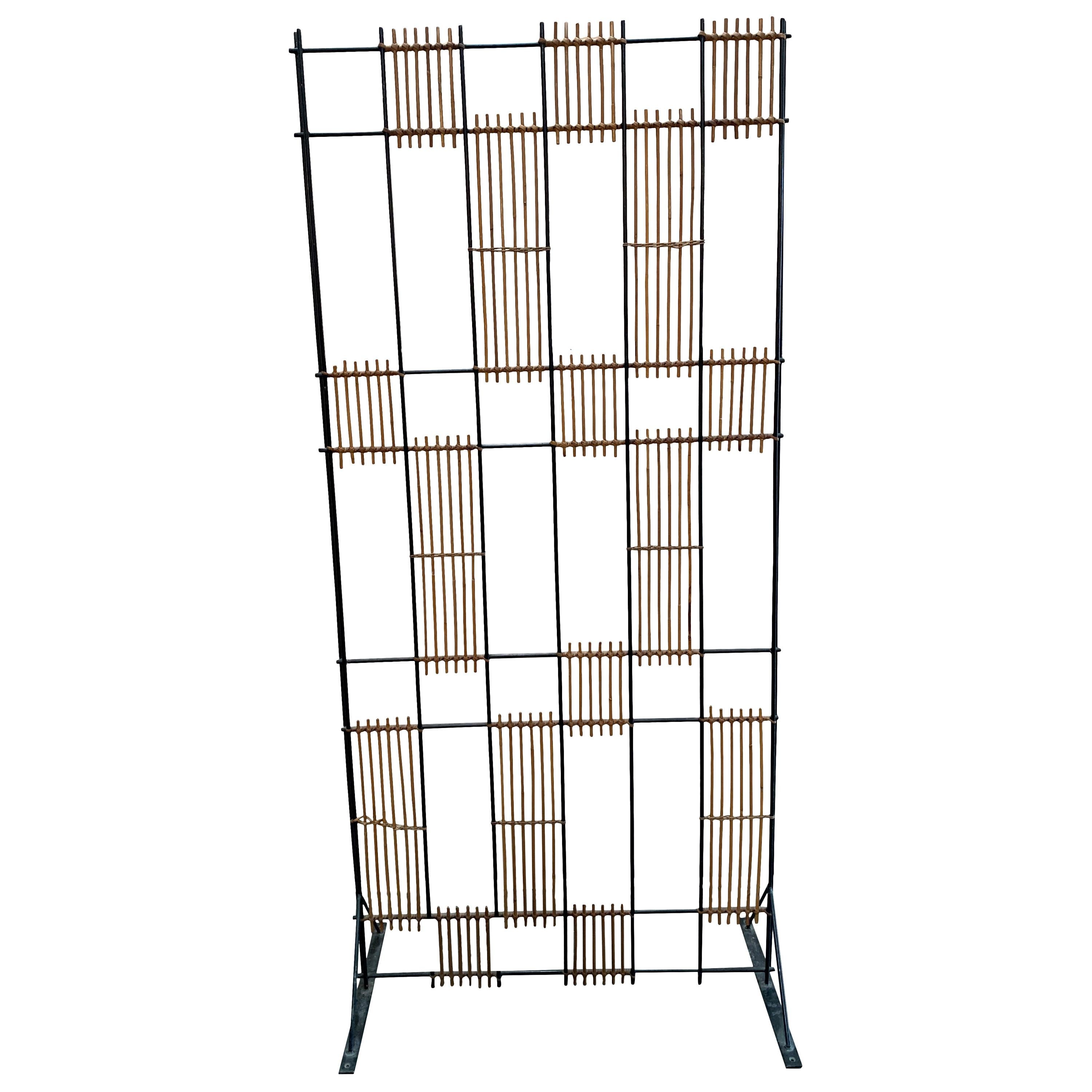 Midcentury Bamboo Screen For Sale