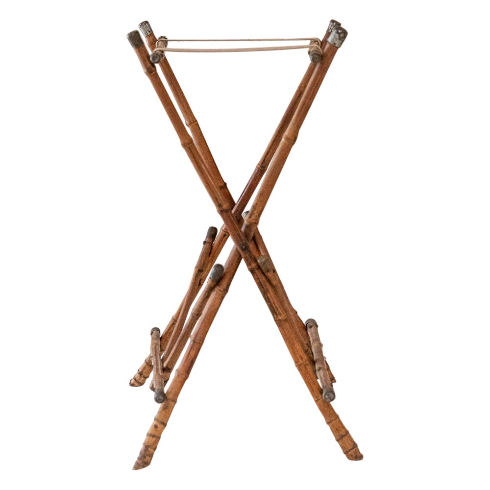 Midcentury bamboo serving table, Italy 1950 For Sale