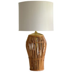 Midcentury Bamboo Table Lamp