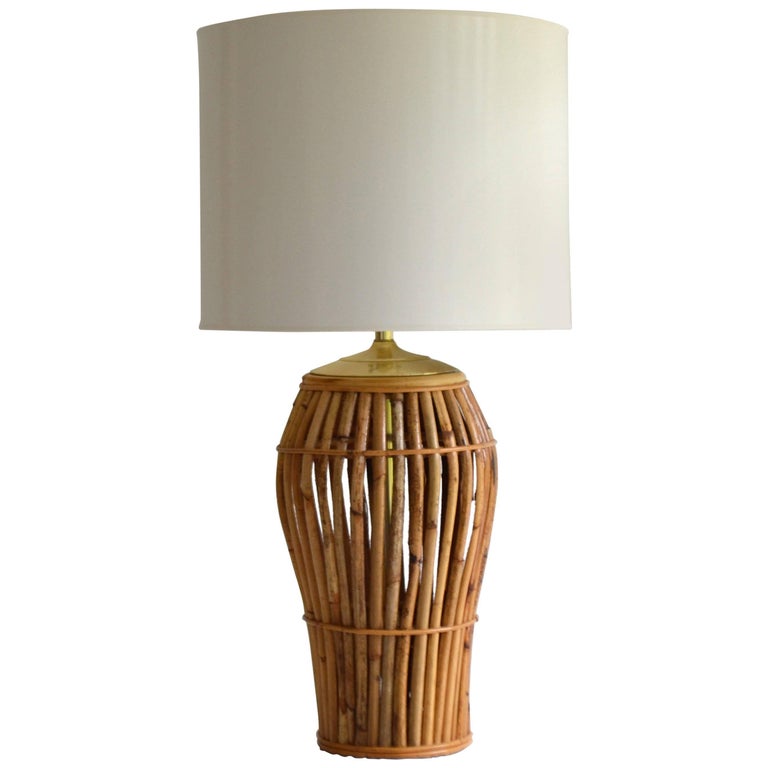 Midcentury Bamboo Table Lamp at 1stDibs