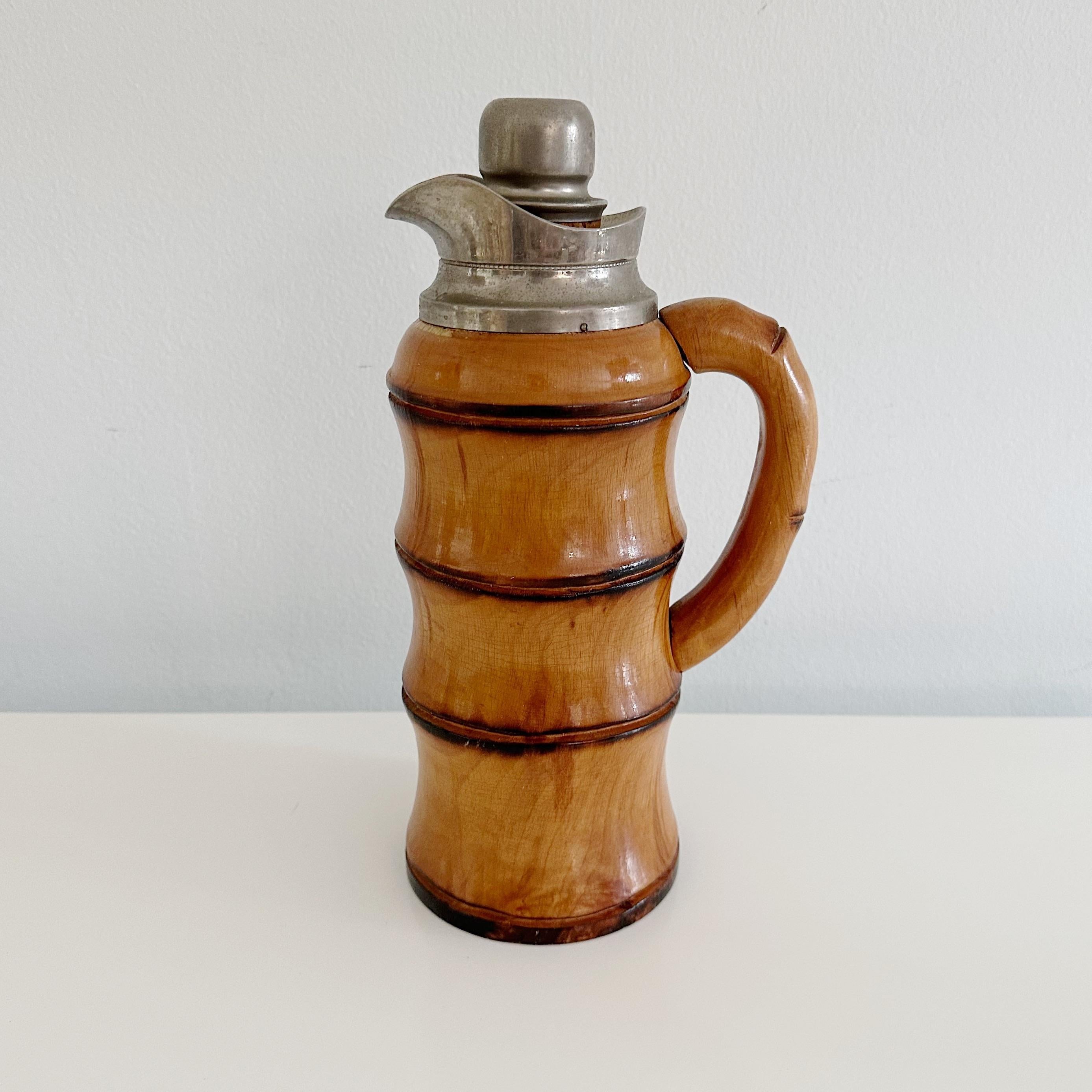 Midcentury Bamboo Thermos Decanter Aldo Tura for Macabo, Italy, 1950s 2