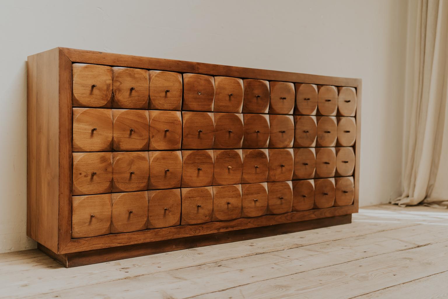 A stunning midcentury design enfilade/bank of drawers, found in Belgium, in very good condition, ready to shine in your interior...