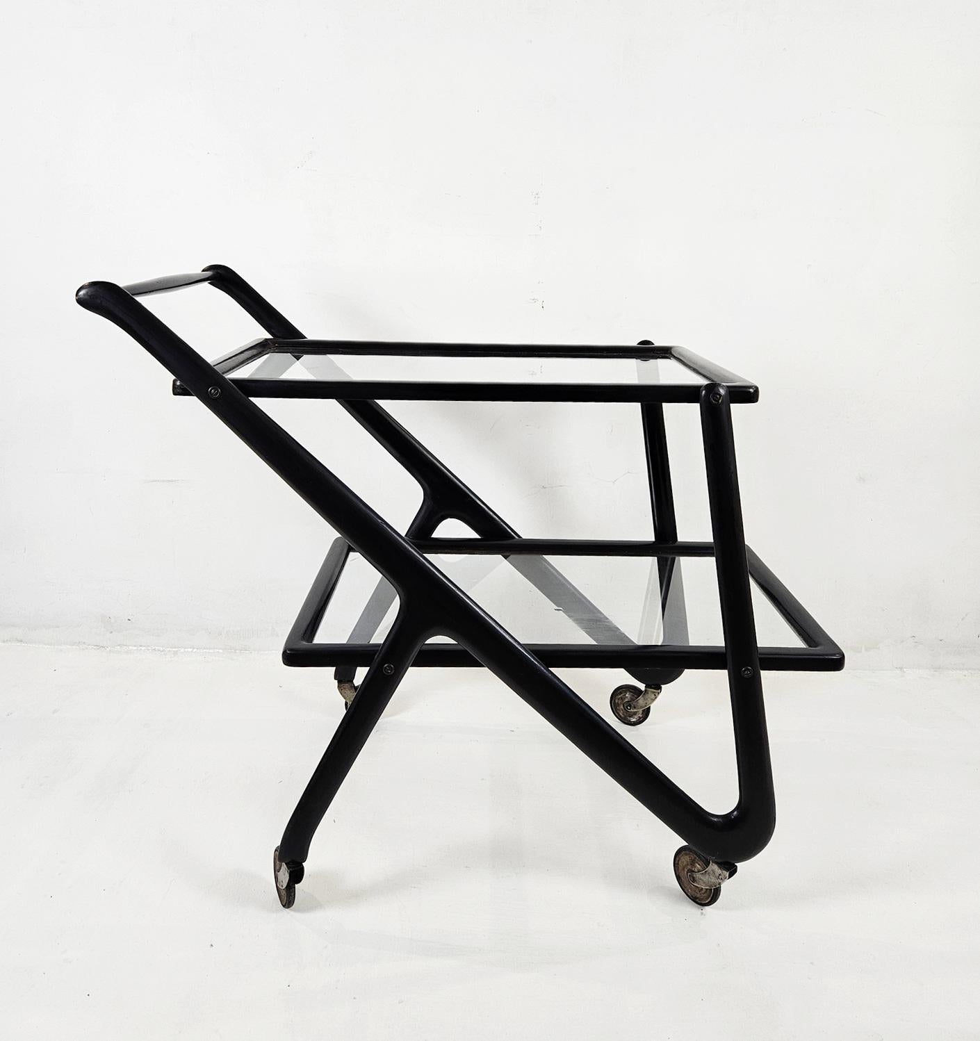 Mid-Century Modern Midcentury Bar Cart by  Cesare Lacca Italy For Sale
