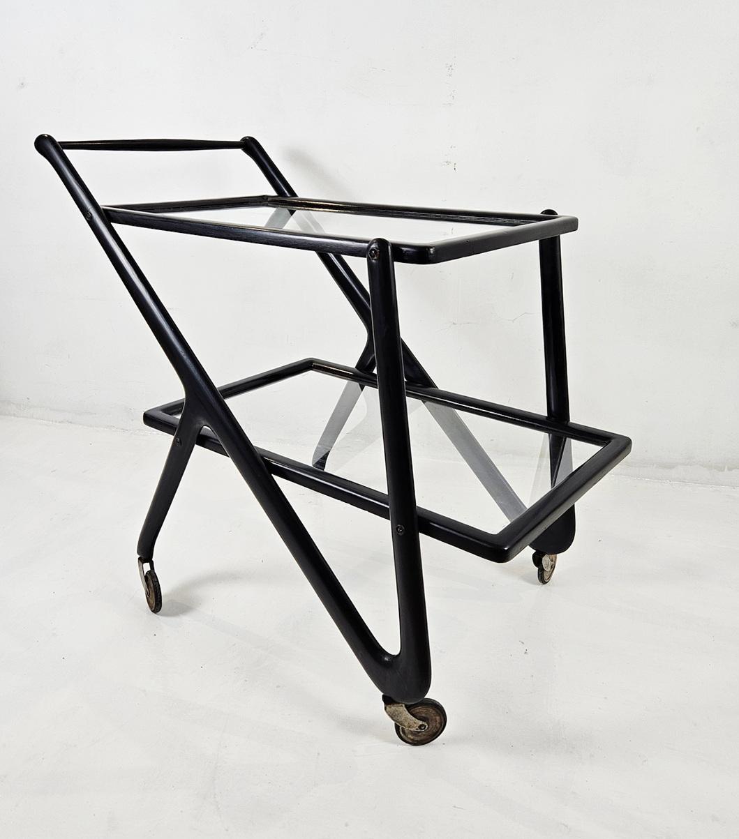 Italian Midcentury Bar Cart by  Cesare Lacca Italy For Sale