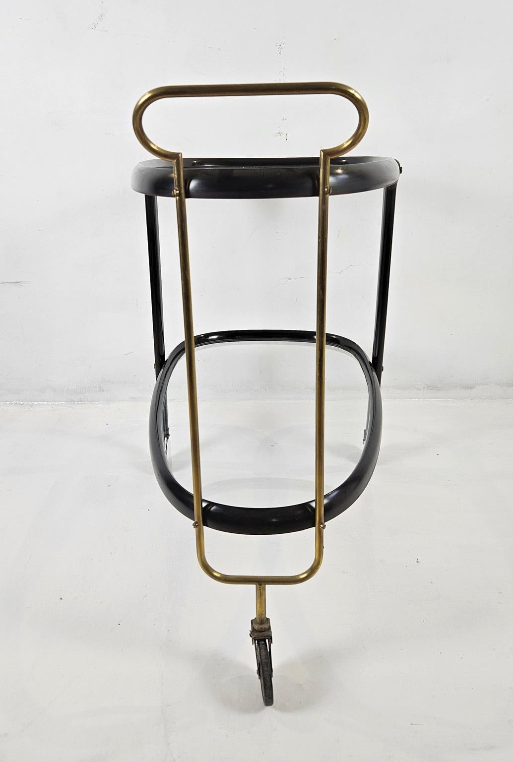 Barwagen aus der Mitte des Jahrhunderts von  Cesare Lacca Italien (Messing) im Angebot