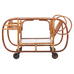 Midcentury Bar Cart in Bamboo, 1950s