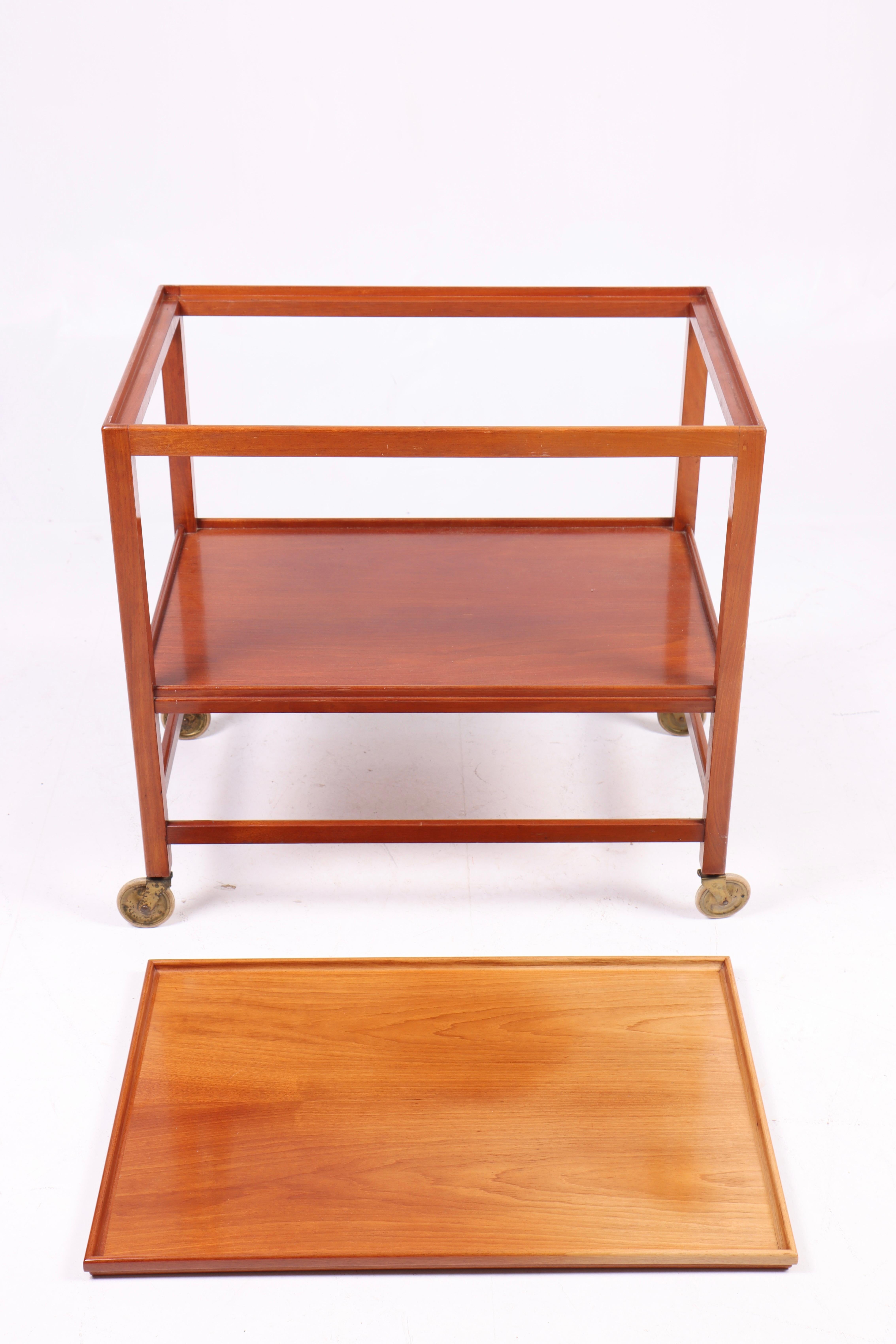 Danish Midcentury Bar Cart in Mahogany Designed by Rud Rasmussen, 1950s For Sale