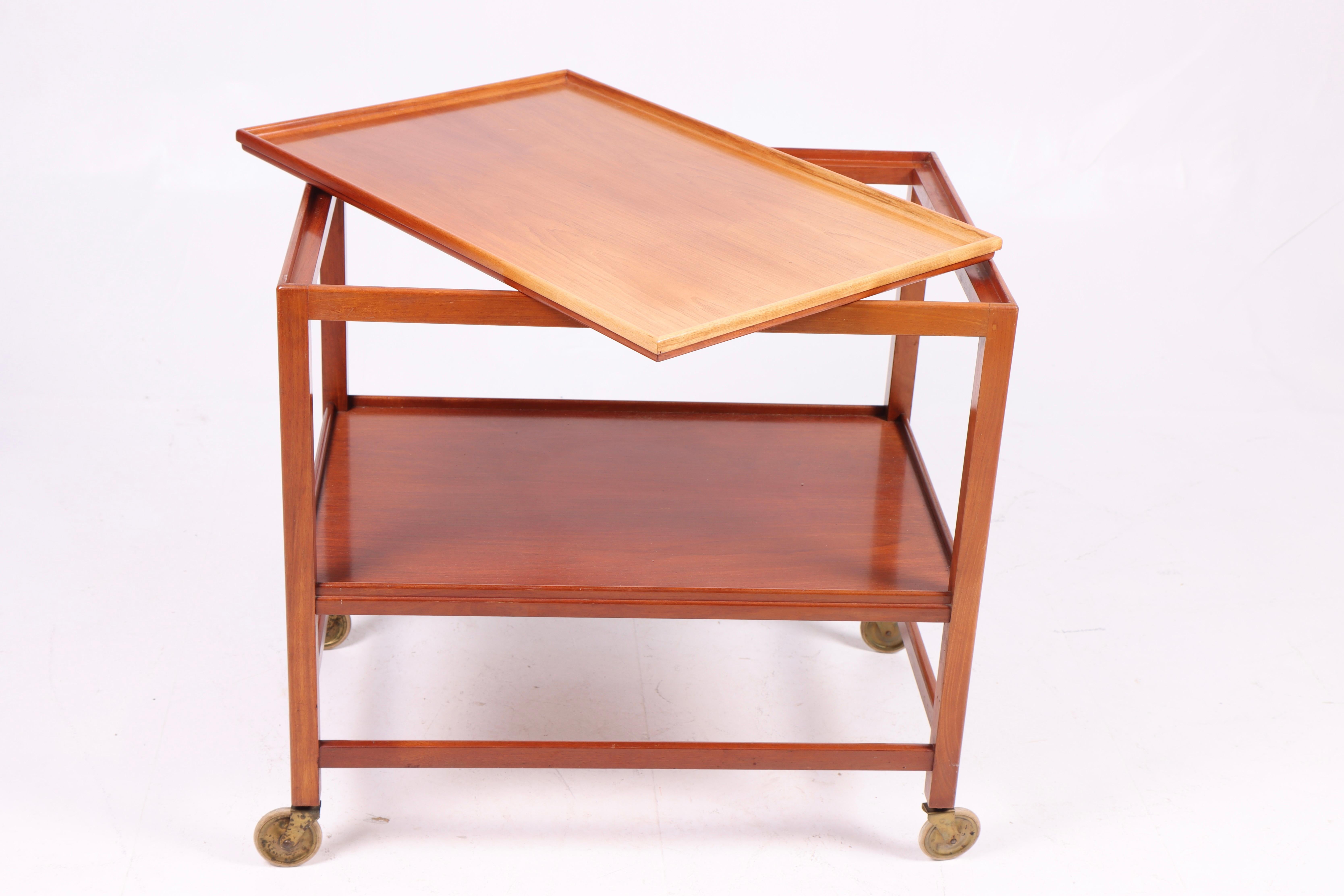 Mid-20th Century Midcentury Bar Cart in Mahogany Designed by Rud Rasmussen, 1950s For Sale