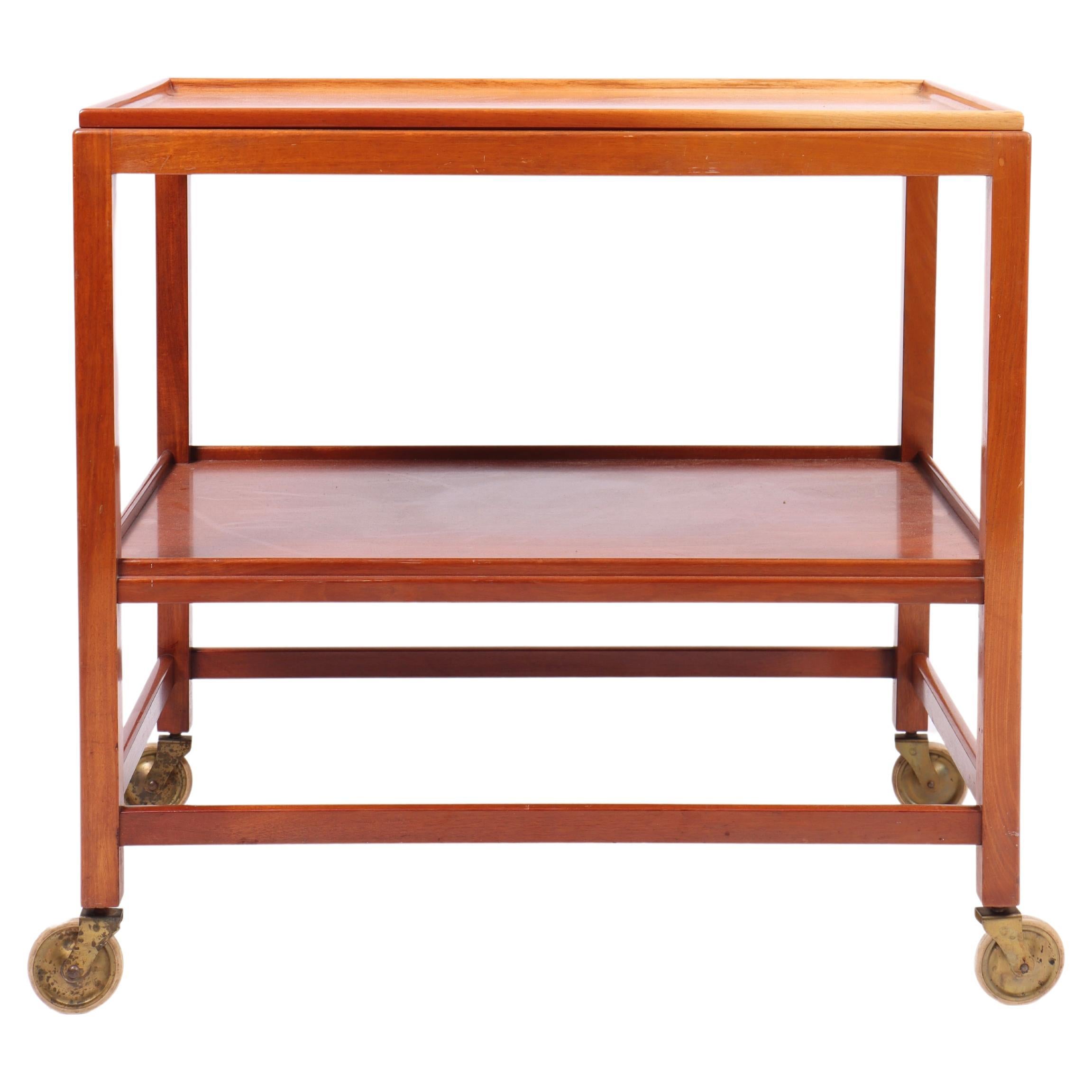 Midcentury Bar Cart in Mahogany Designed by Rud Rasmussen, 1950s For Sale