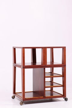 Midcentury Bar Cart in Mahogany, Made in Denmark 1950s