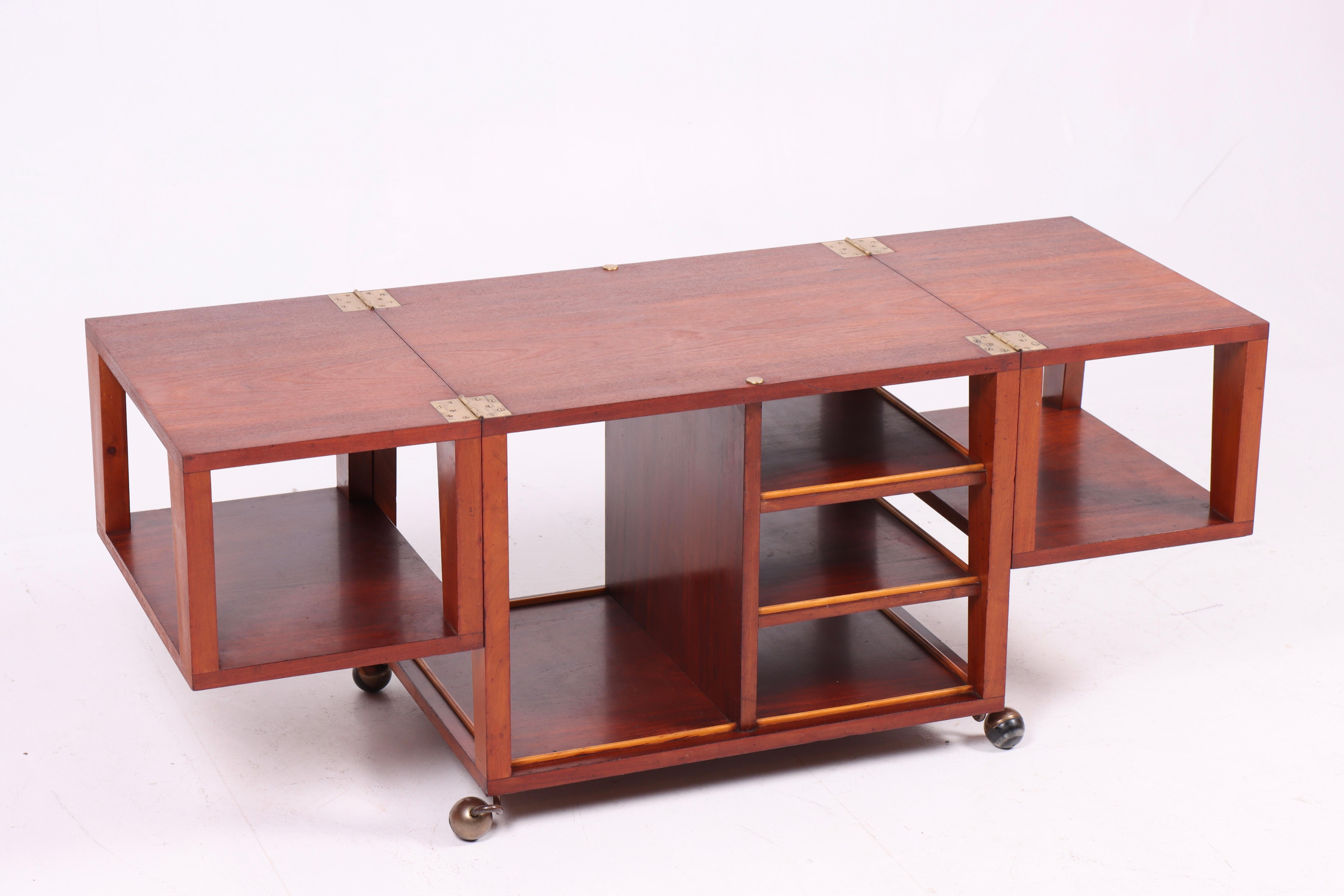 Midcentury Bar Cart in Mahogany, Made in Denmark 1950s In Good Condition For Sale In Lejre, DK